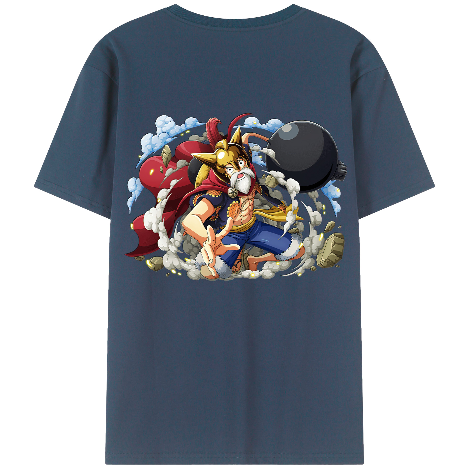 ワンピース モンキー・D・ルフィ ONE PIECE Monkey D. Luffy 綿100％ メンズ半袖Tシャツ（バックプリント） 通気性