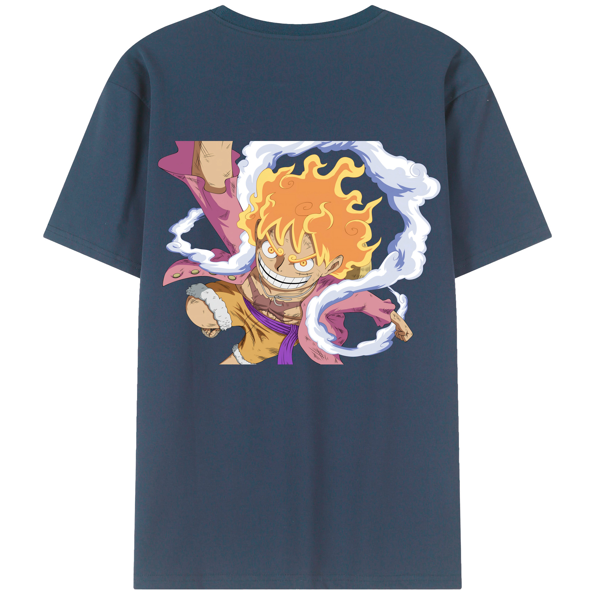 ワンピース モンキー・D・ルフィ ONE PIECE Monkey D. Luffy 綿100％ メンズ半袖Tシャツ（バックプリント） 通気性