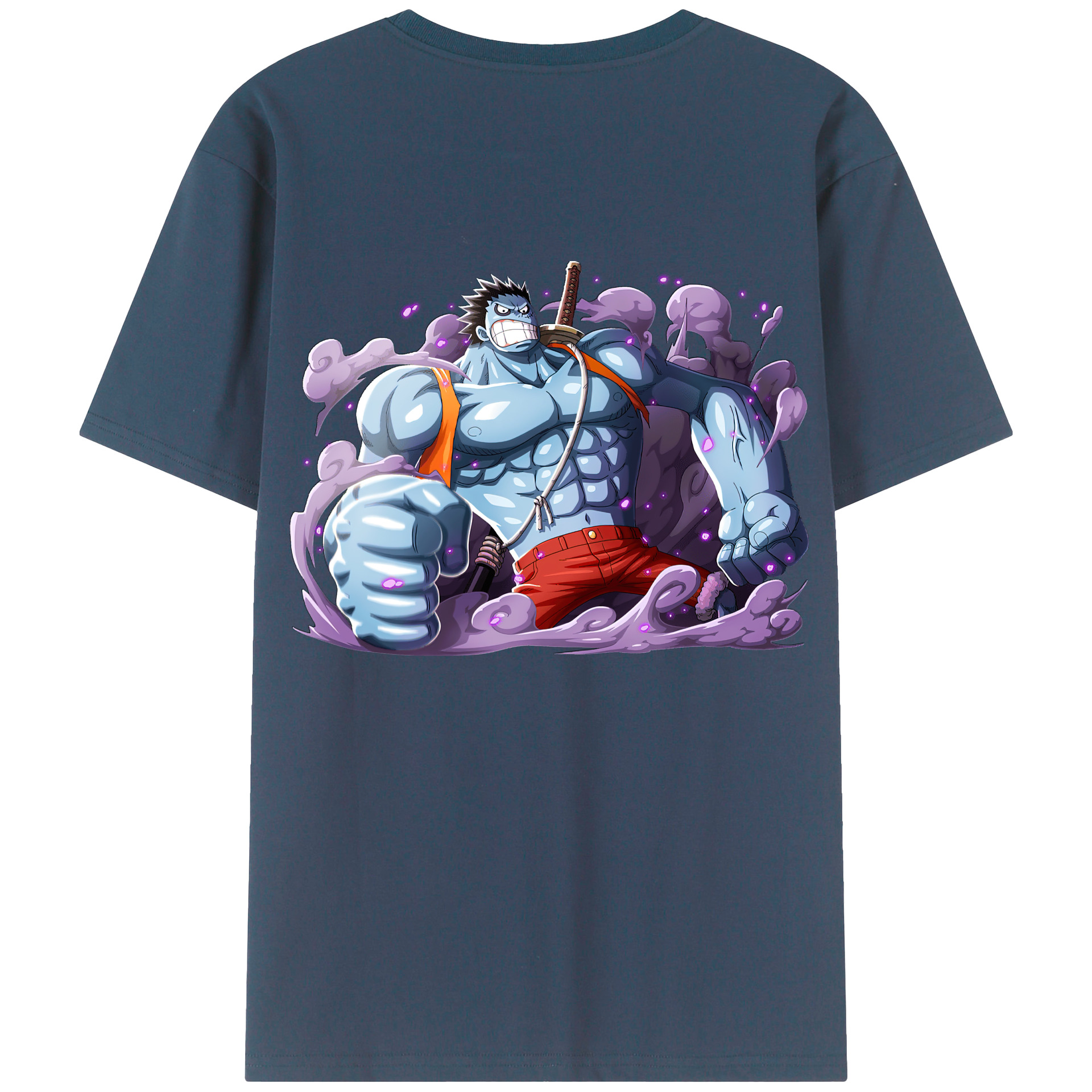 ワンピース モンキー・D・ルフィ ONE PIECE Monkey D. Luffy 綿100％ メンズ半袖Tシャツ（バックプリント） 通気性