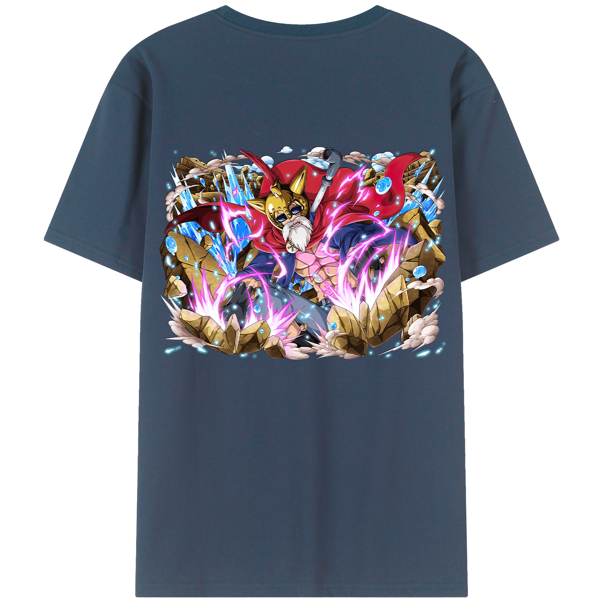 ワンピース モンキー・D・ルフィ ONE PIECE Monkey D. Luffy 綿100％ メンズ半袖Tシャツ（バックプリント） 通気性