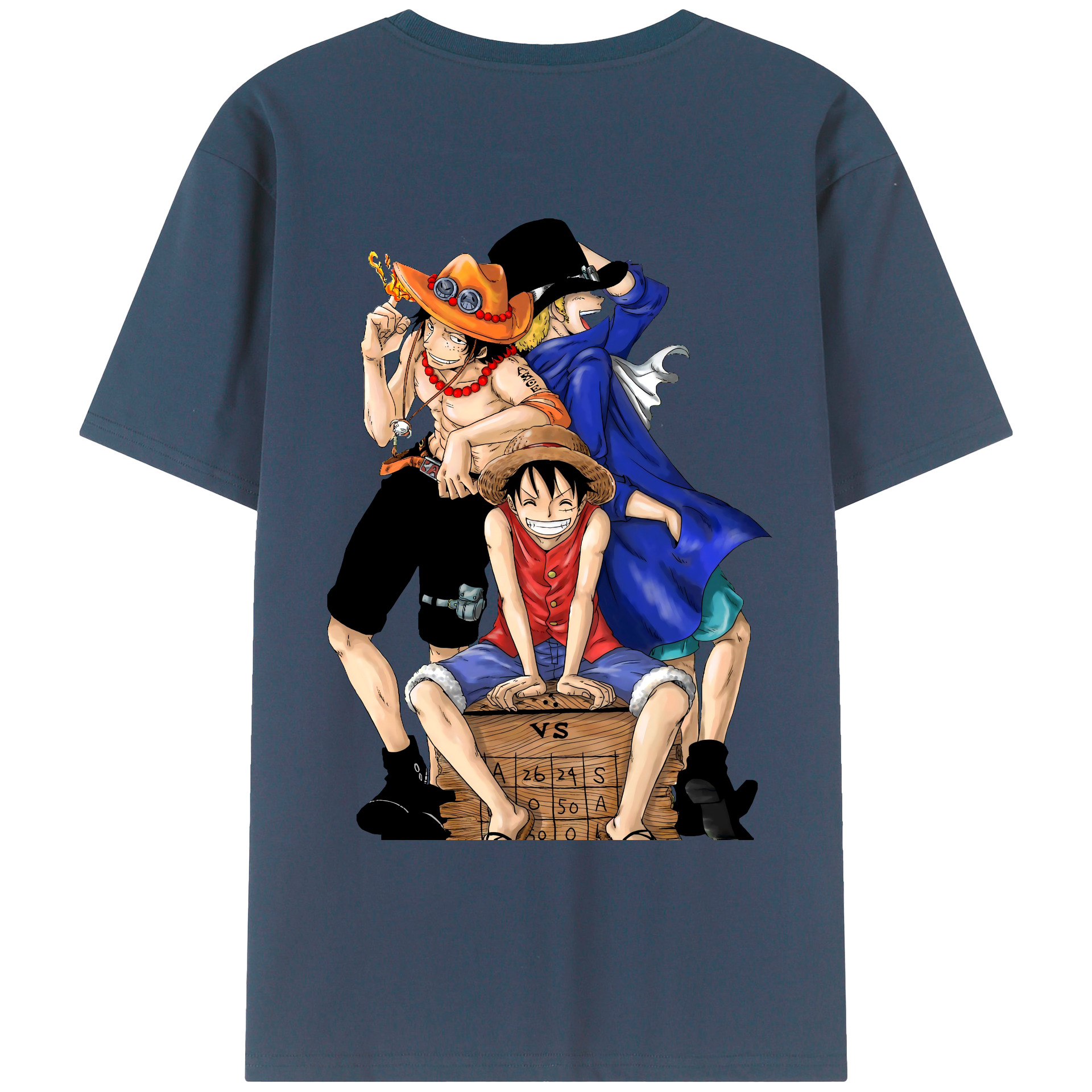ワンピース モンキー・D・ルフィ ONE PIECE Monkey D. Luffy 綿100％ メンズ半袖Tシャツ（バックプリント） 通気性