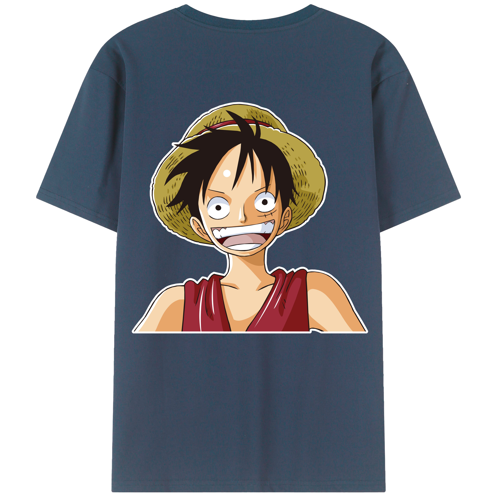 ワンピース モンキー・D・ルフィ ONE PIECE Monkey D. Luffy 綿100％ メンズ半袖Tシャツ（バックプリント） 通気性
