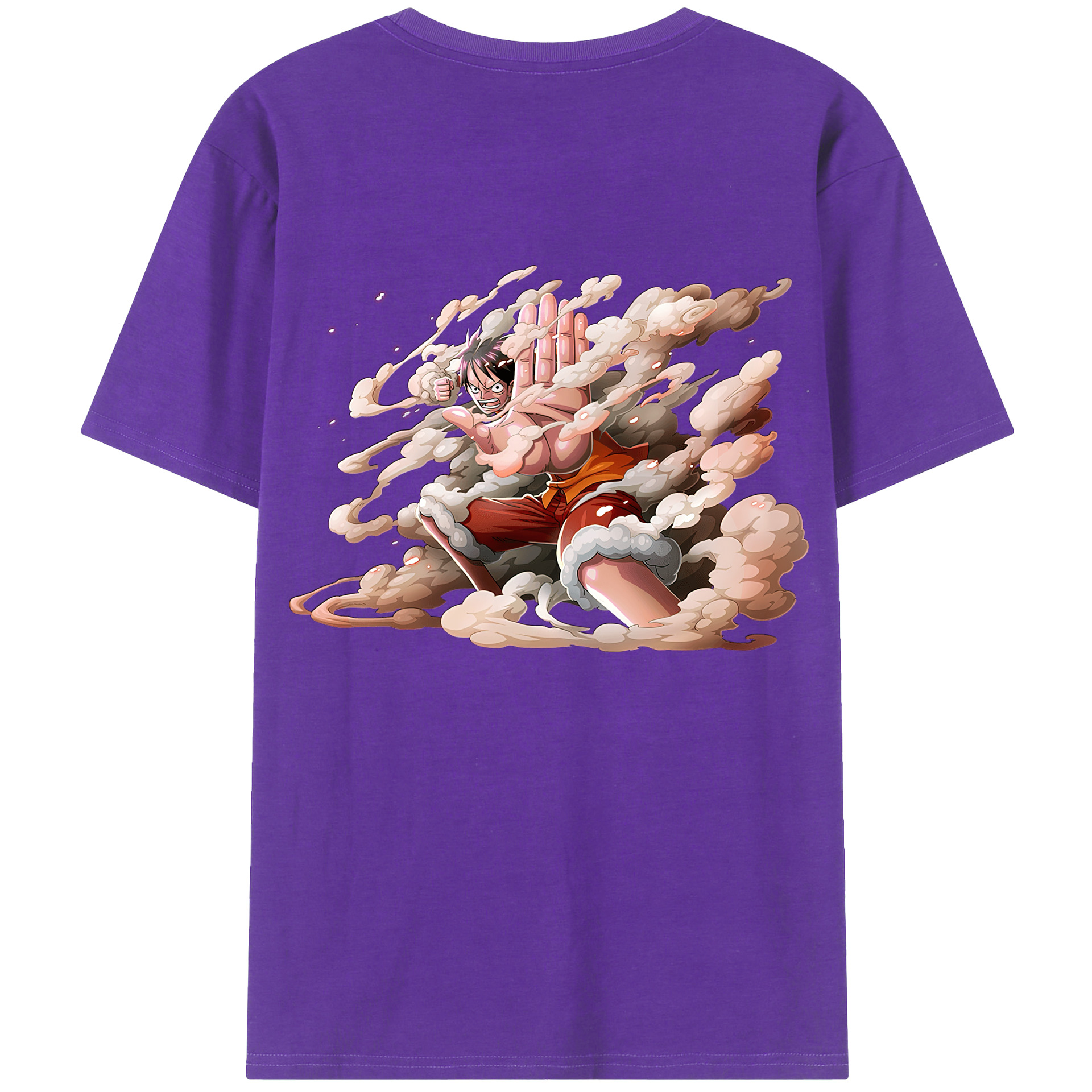 （画像用） ワンピース モンキー・D・ルフィ ONE PIECE Monkey D. Luffy 綿100％ メンズ半袖Tシャツ（バックプリント） 通気性