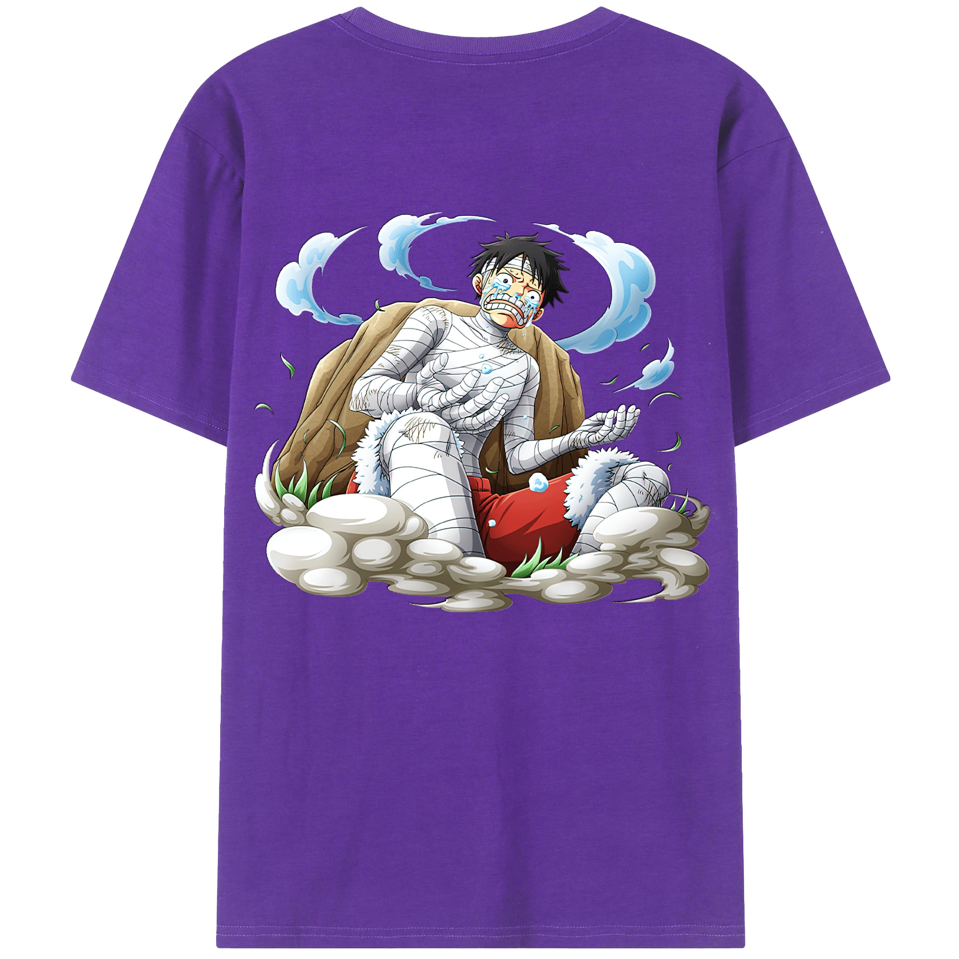 ワンピース モンキー・D・ルフィ ONE PIECE Monkey D. Luffy 綿100％ メンズ半袖Tシャツ（バックプリント） 通気性