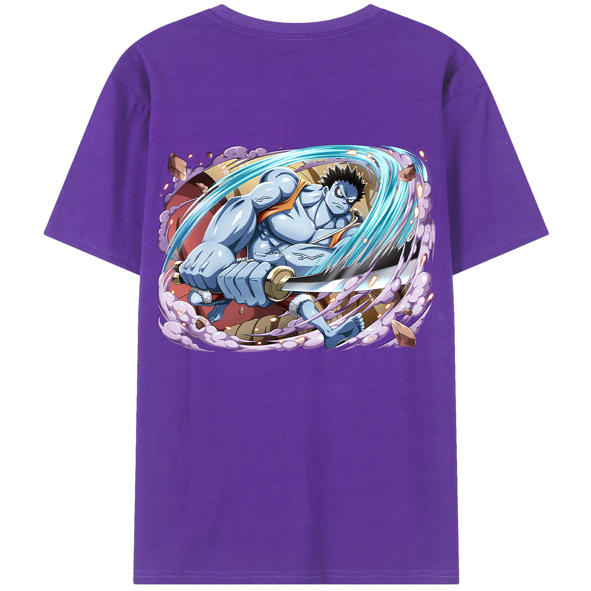 ワンピース モンキー・D・ルフィ ONE PIECE Monkey D. Luffy 綿100％ メンズ半袖Tシャツ（バックプリント） 通気性