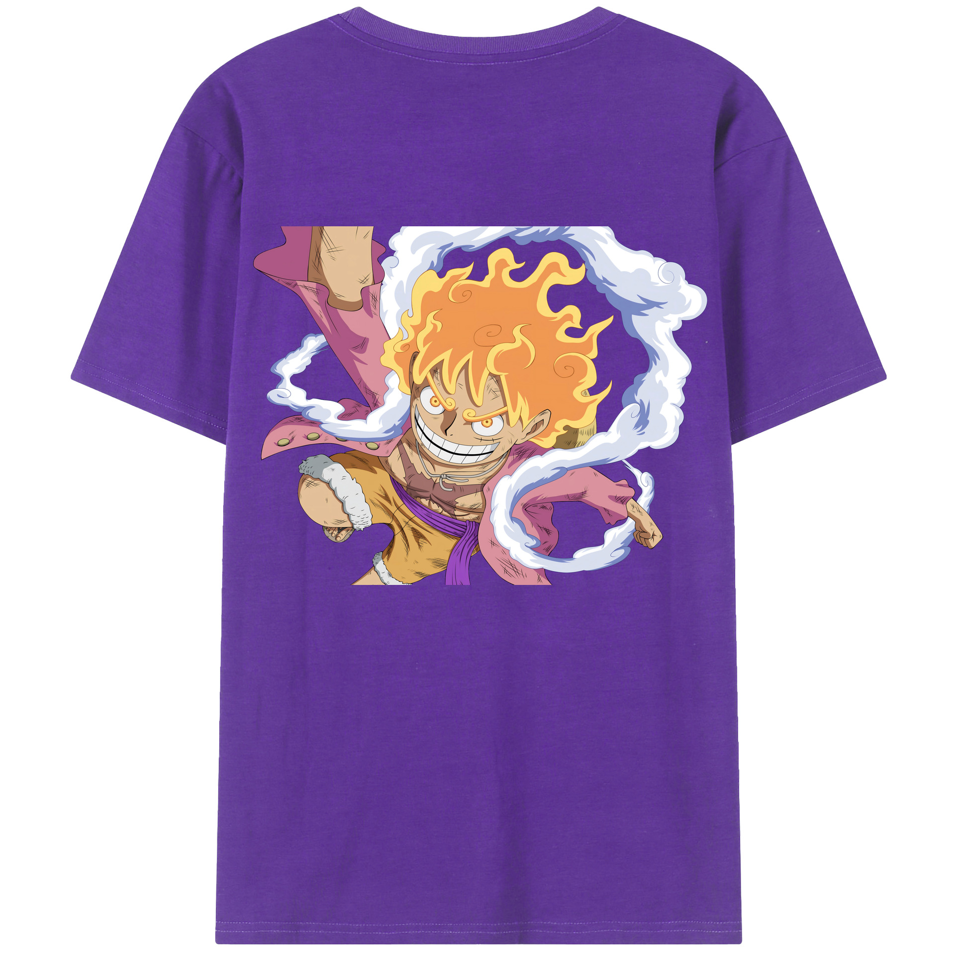 ワンピース モンキー・D・ルフィ ONE PIECE Monkey D. Luffy 綿100％ メンズ半袖Tシャツ（バックプリント） 通気性