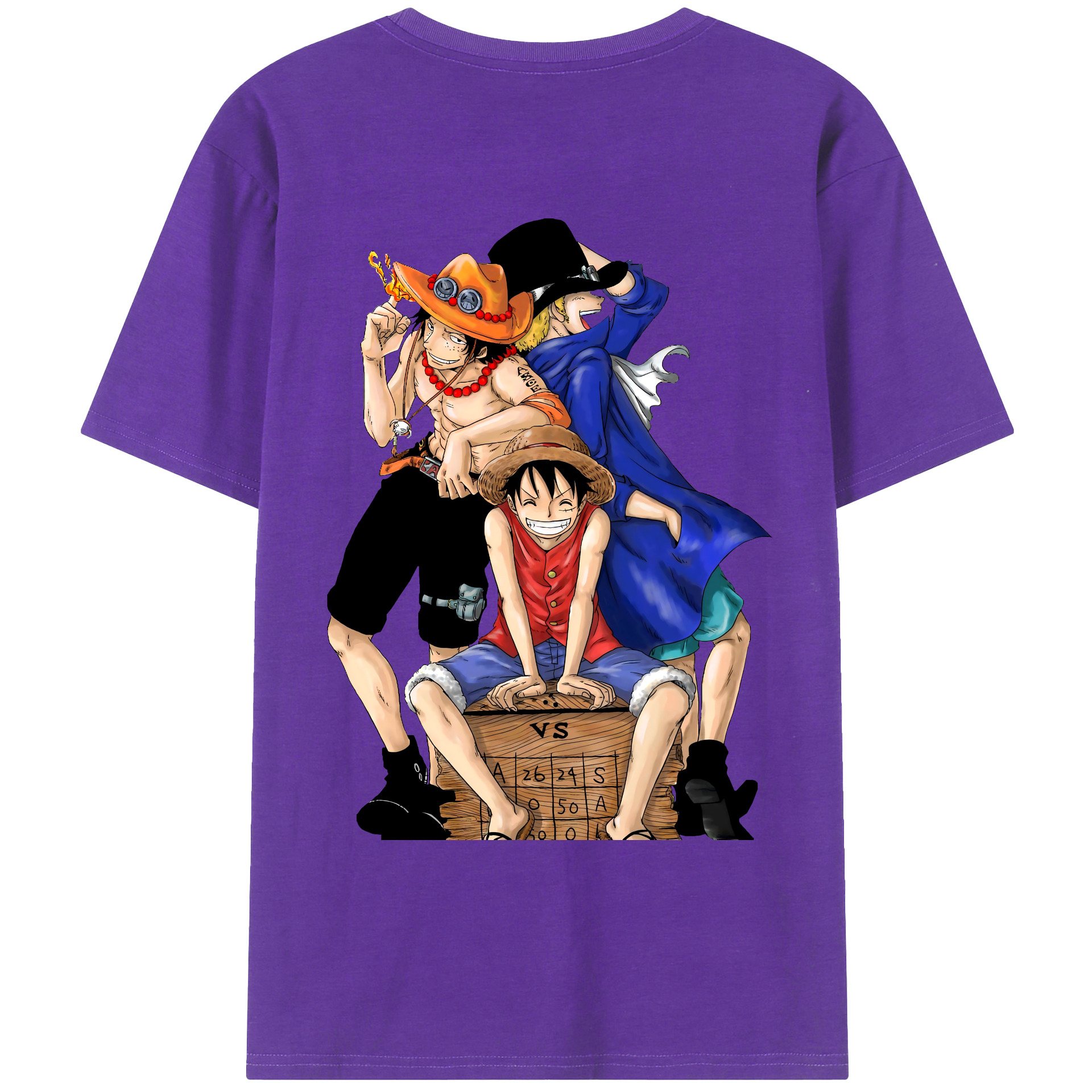 ワンピース モンキー・D・ルフィ ONE PIECE Monkey D. Luffy 綿100％ メンズ半袖Tシャツ（バックプリント） 通気性