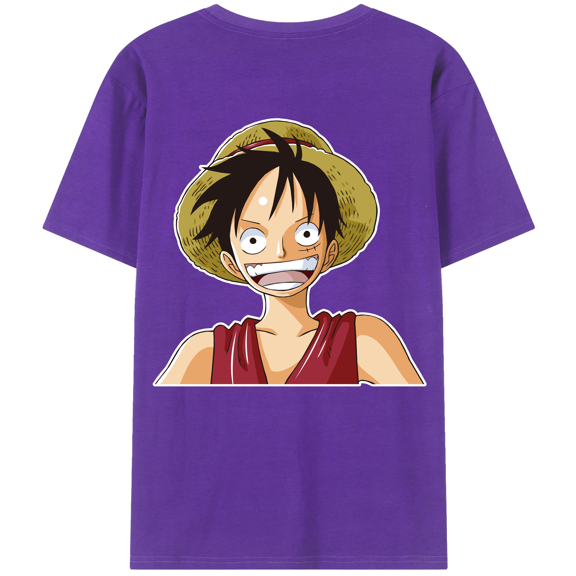ワンピース モンキー・D・ルフィ ONE PIECE Monkey D. Luffy 綿100％ メンズ半袖Tシャツ（バックプリント） 通気性