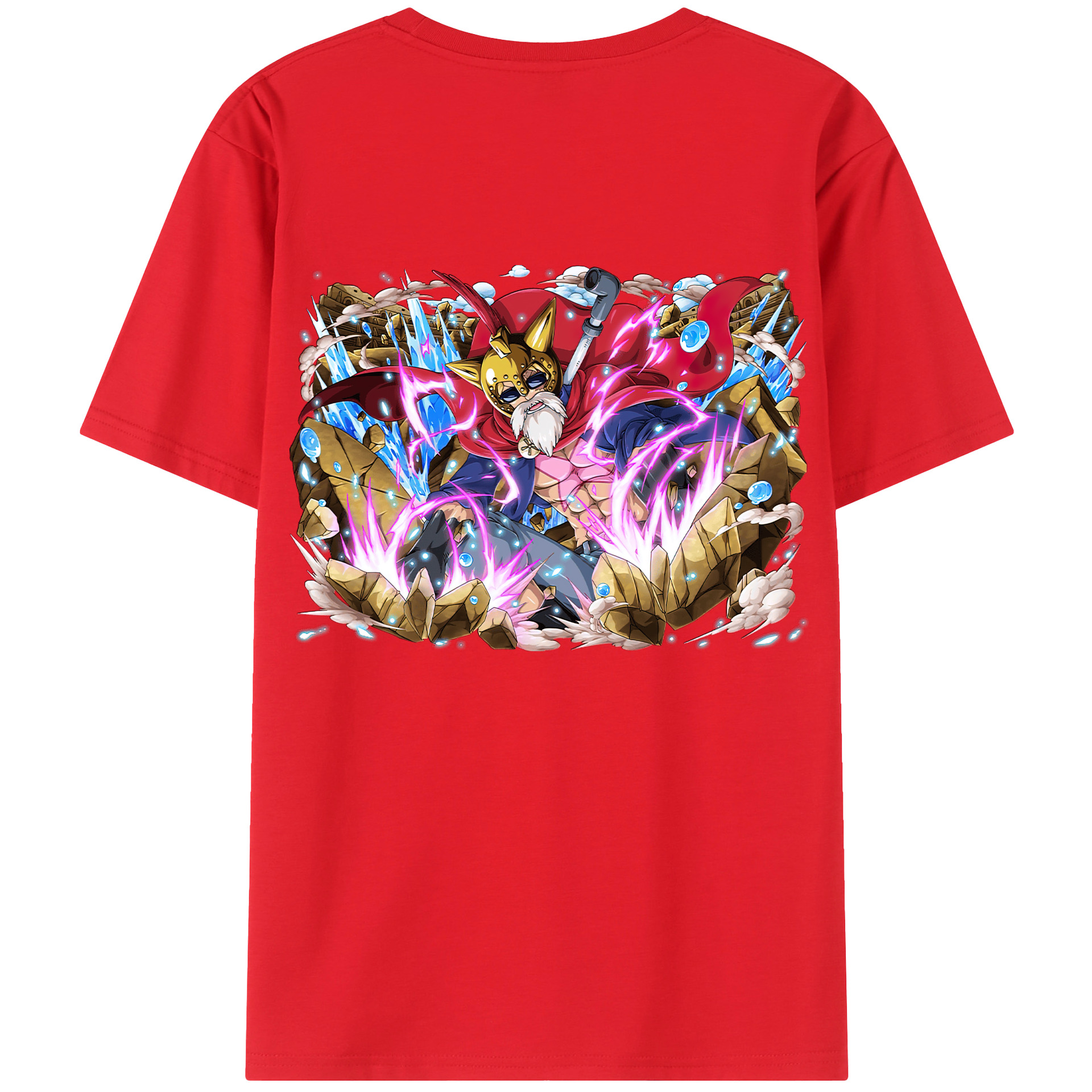 ワンピース モンキー・D・ルフィ ONE PIECE Monkey D. Luffy 綿100％ メンズ半袖Tシャツ（バックプリント） 通気性
