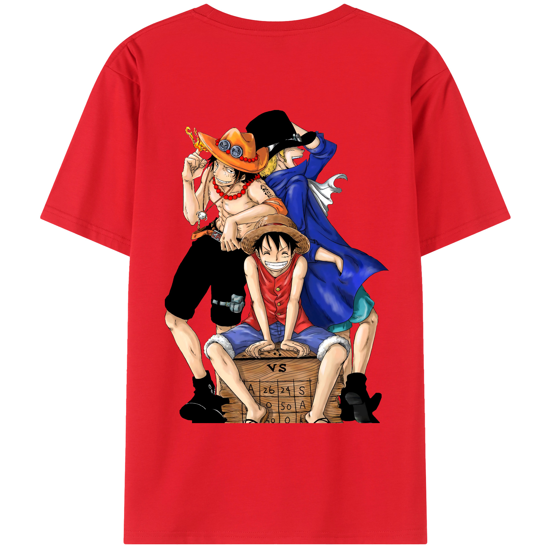 ワンピース モンキー・D・ルフィ ONE PIECE Monkey D. Luffy 綿100％ メンズ半袖Tシャツ（バックプリント） 通気性