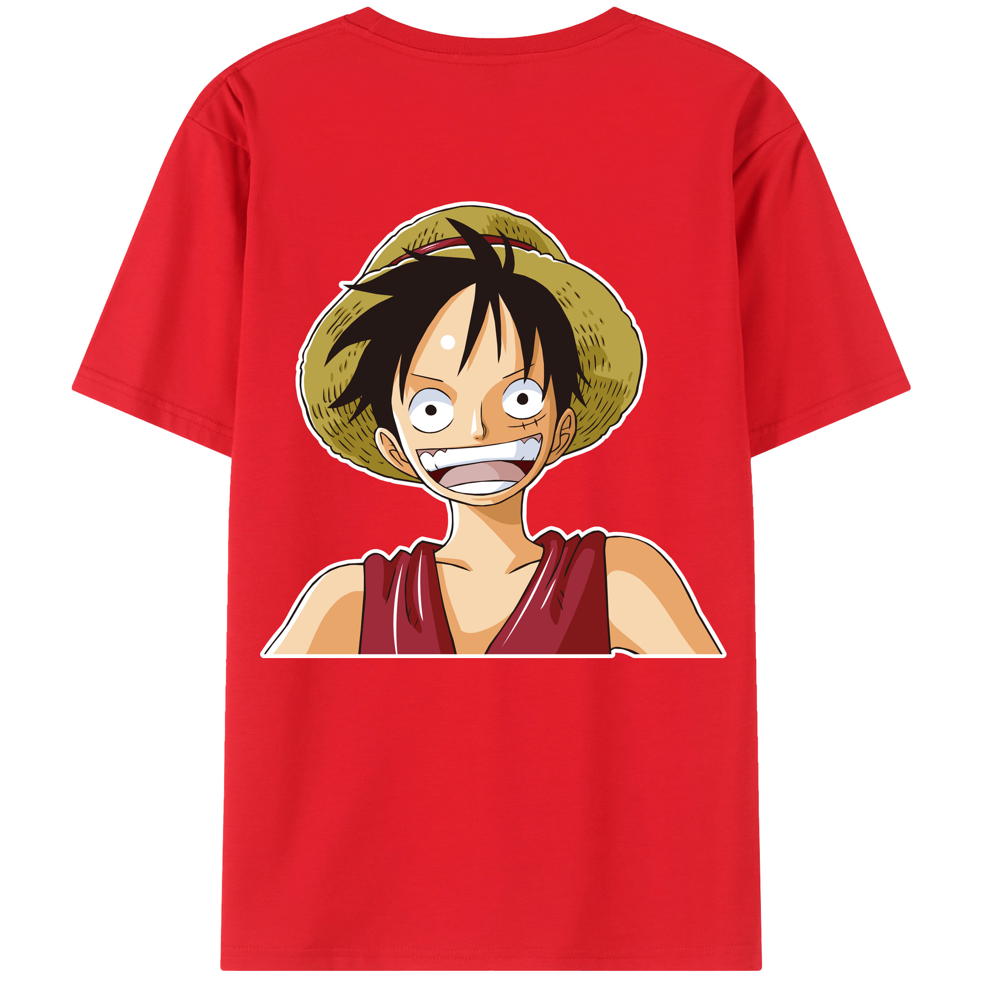 ワンピース モンキー・D・ルフィ ONE PIECE Monkey D. Luffy 綿100％ メンズ半袖Tシャツ（バックプリント） 通気性