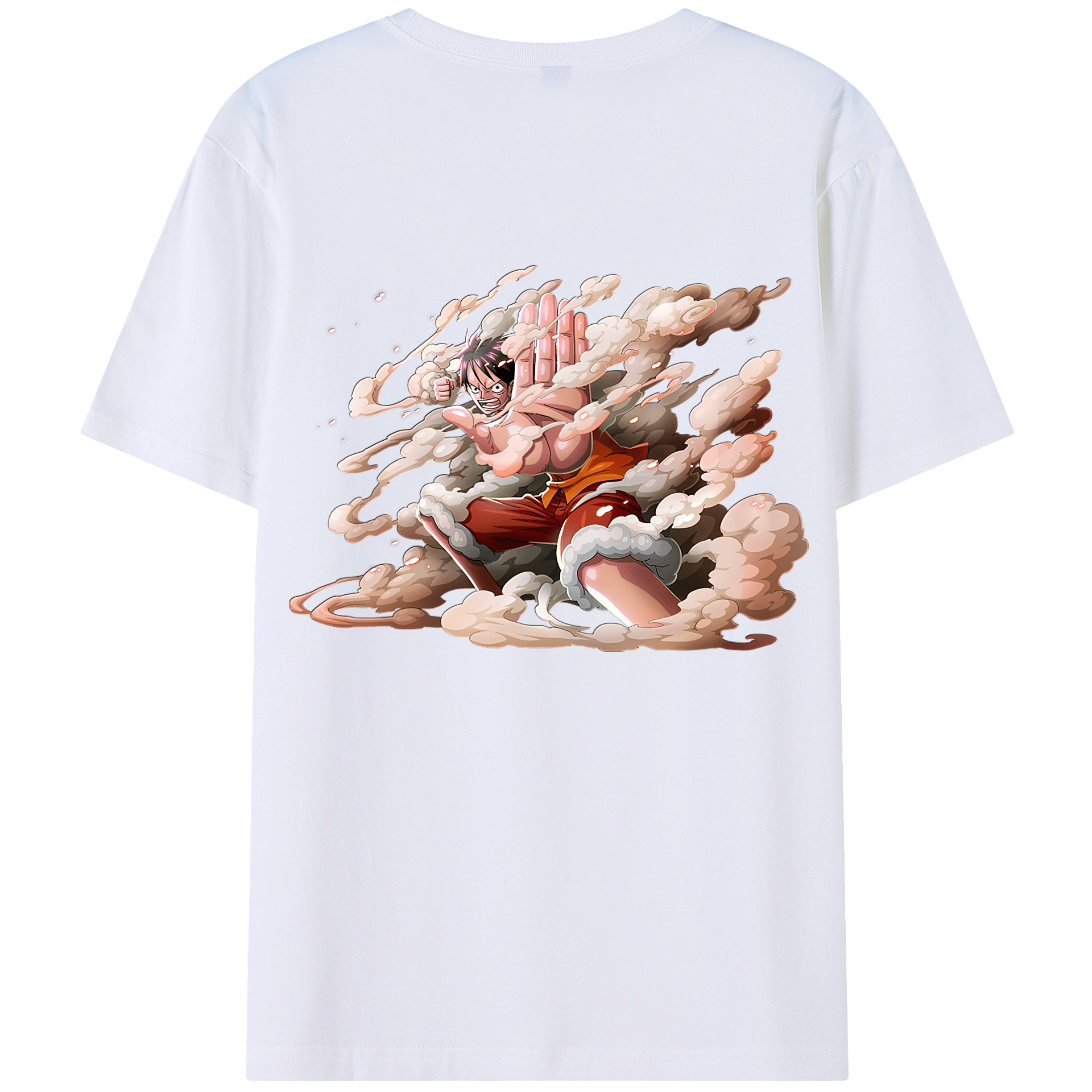 （画像用） ワンピース モンキー・D・ルフィ ONE PIECE Monkey D. Luffy 綿100％ メンズ半袖Tシャツ（バックプリント） 通気性