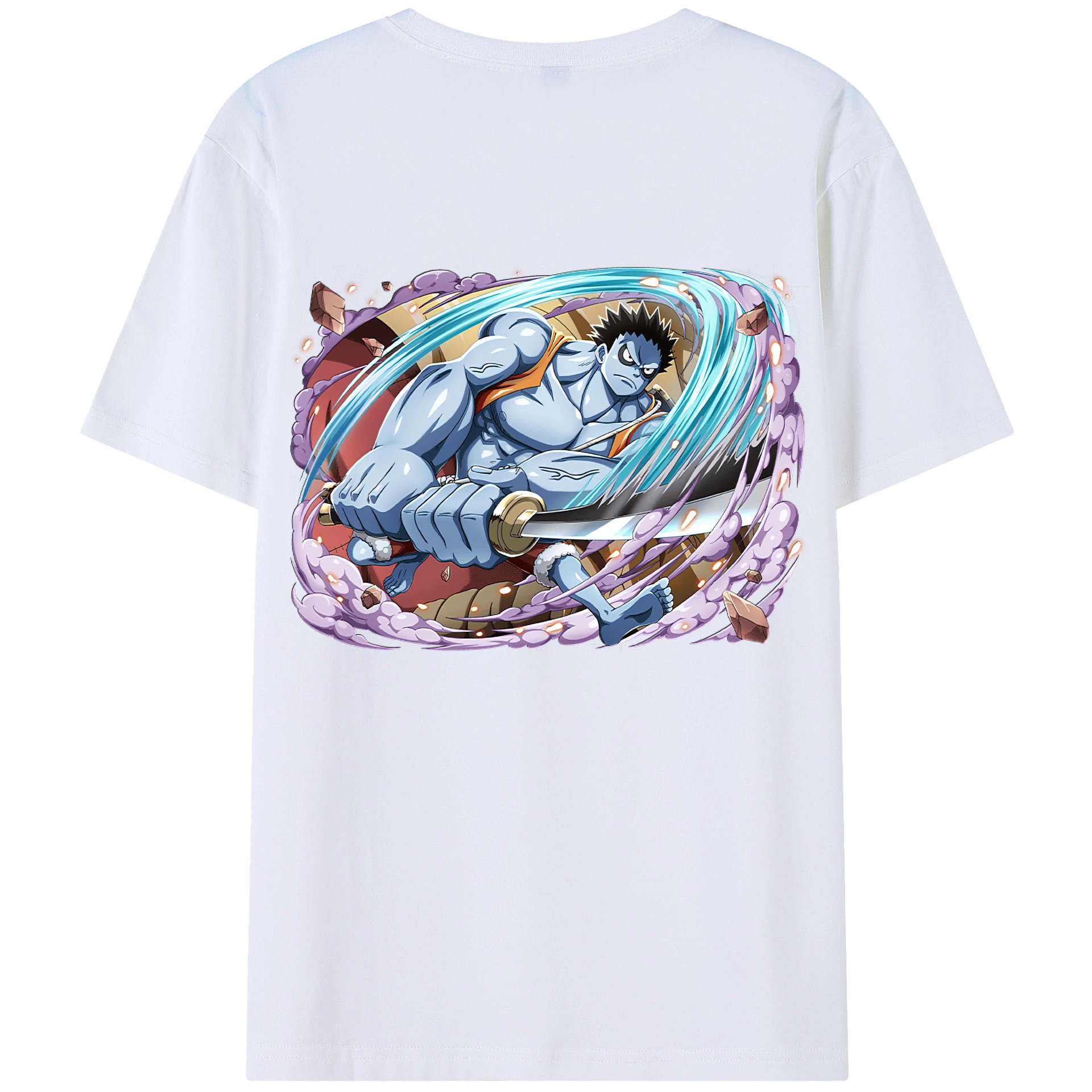 ワンピース モンキー・D・ルフィ ONE PIECE Monkey D. Luffy 綿100％ メンズ半袖Tシャツ（バックプリント） 通気性