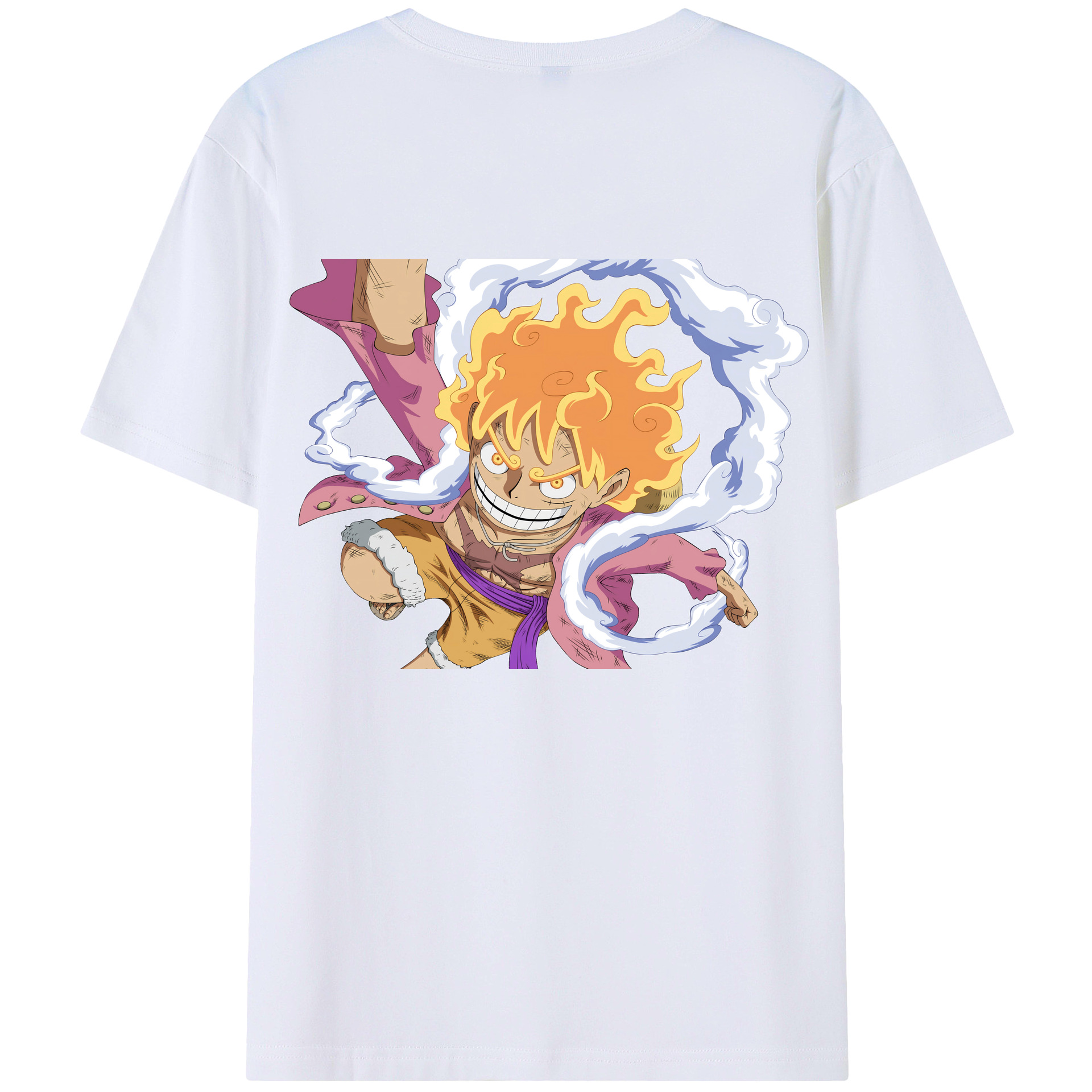 ワンピース モンキー・D・ルフィ ONE PIECE Monkey D. Luffy 綿100％ メンズ半袖Tシャツ（バックプリント） 通気性