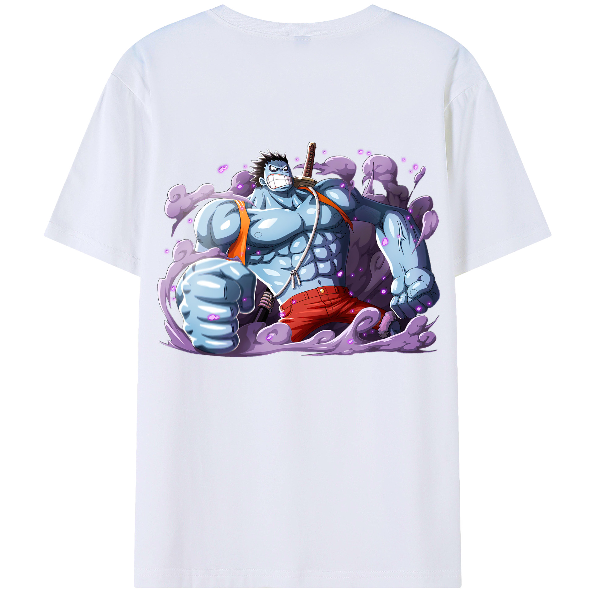 ワンピース モンキー・D・ルフィ ONE PIECE Monkey D. Luffy 綿100％ メンズ半袖Tシャツ（バックプリント） 通気性