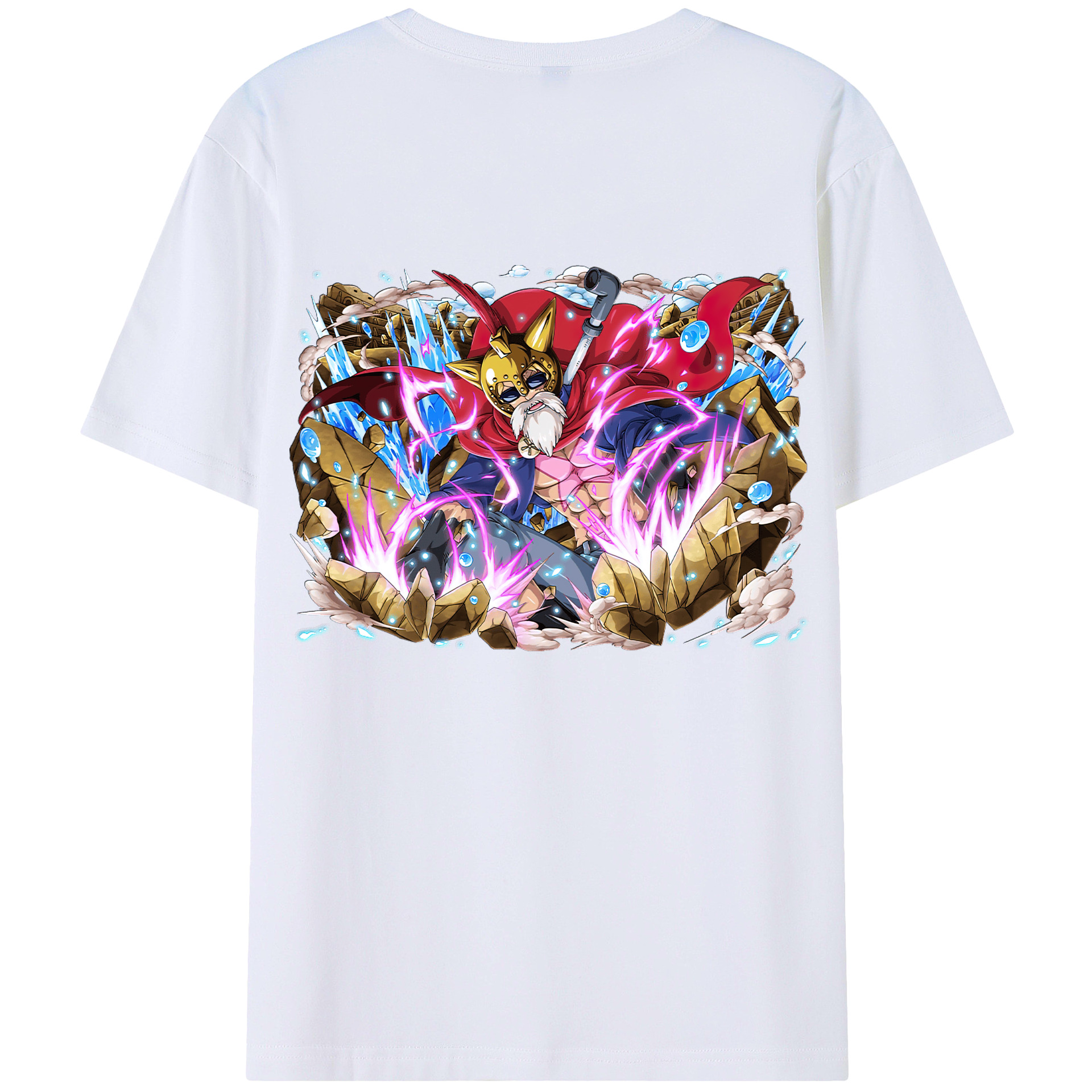ワンピース モンキー・D・ルフィ ONE PIECE Monkey D. Luffy 綿100％ メンズ半袖Tシャツ（バックプリント） 通気性