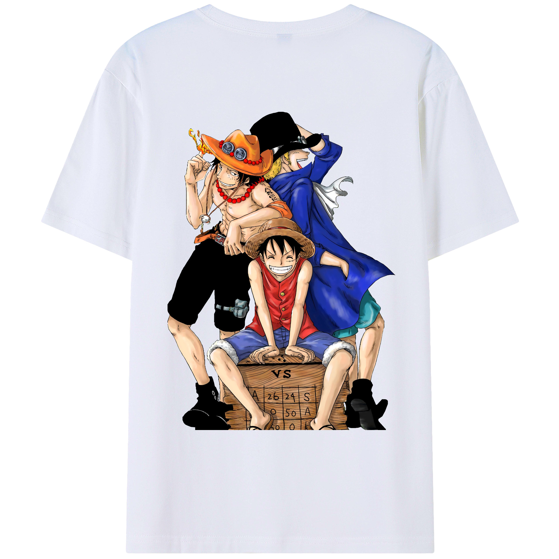 ワンピース モンキー・D・ルフィ ONE PIECE Monkey D. Luffy 綿100％ メンズ半袖Tシャツ（バックプリント） 通気性