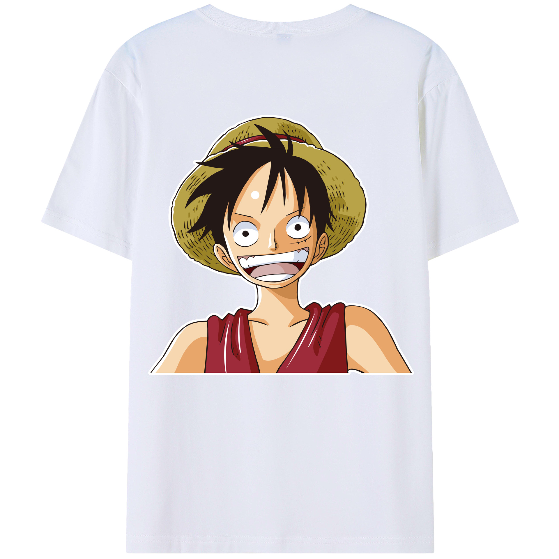 （画像用） ワンピース モンキー・D・ルフィ ONE PIECE Monkey D. Luffy 綿100％ メンズ半袖Tシャツ（バックプリント） 通気性