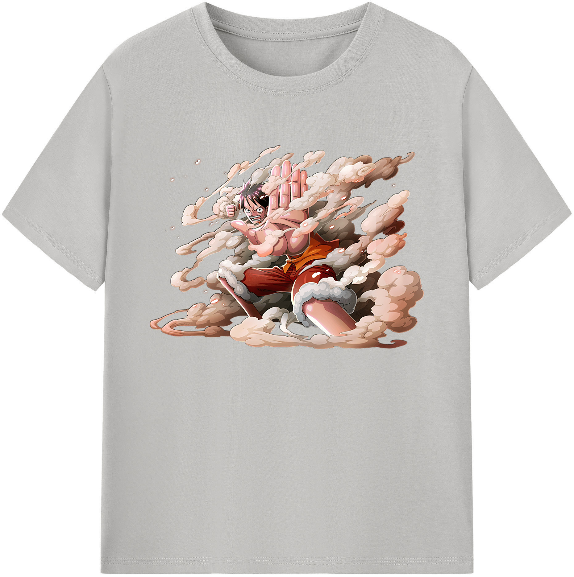 ワンピース モンキー・D・ルフィ ONE PIECE Monkey D. Luffy 綿100％ メンズ半袖Tシャツ｜肌触りやわらか＆通気性