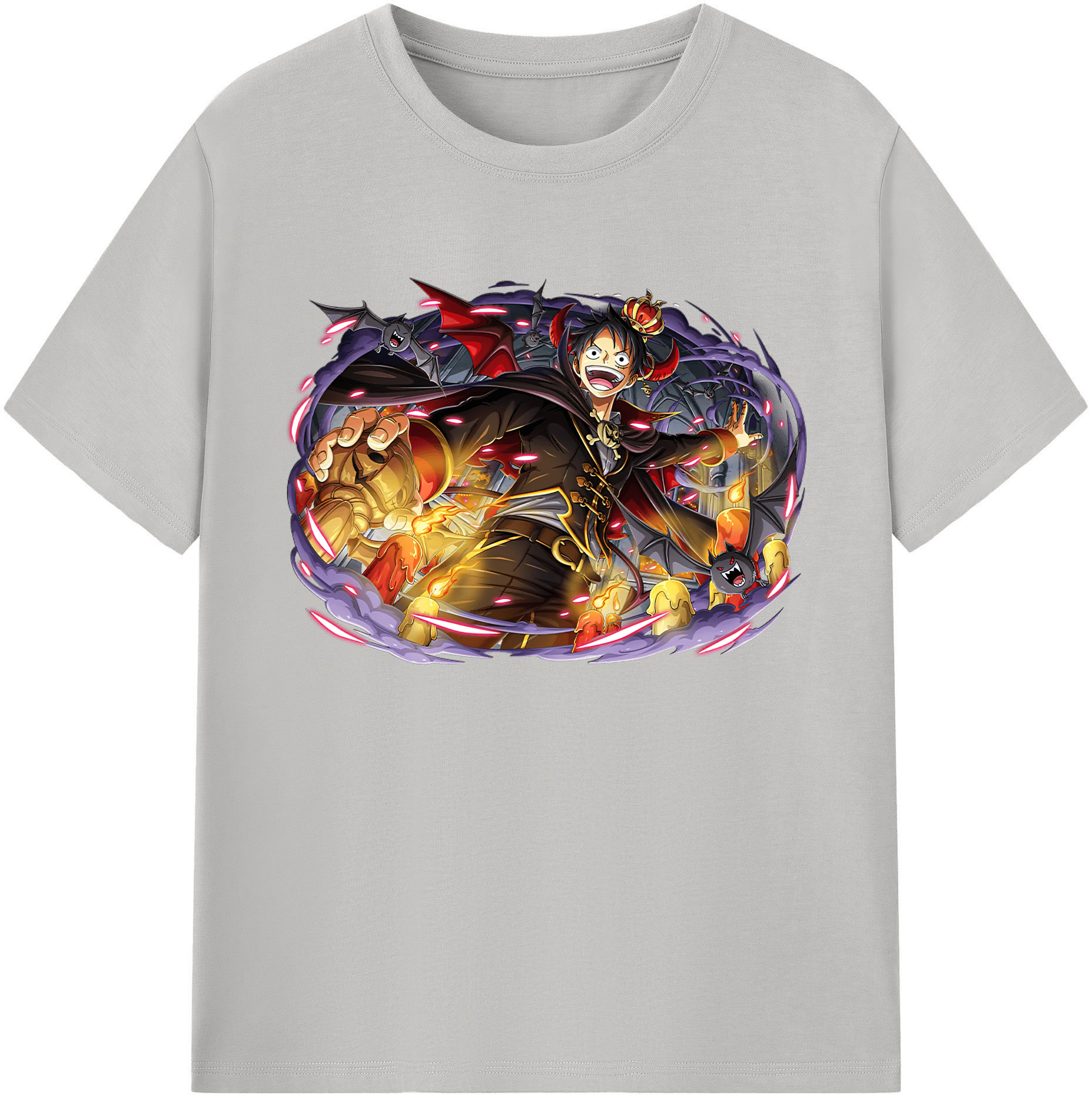 ワンピース モンキー・D・ルフィ ONE PIECE Monkey D. Luffy 綿100％ メンズ半袖Tシャツ｜肌触りやわらか＆通気性