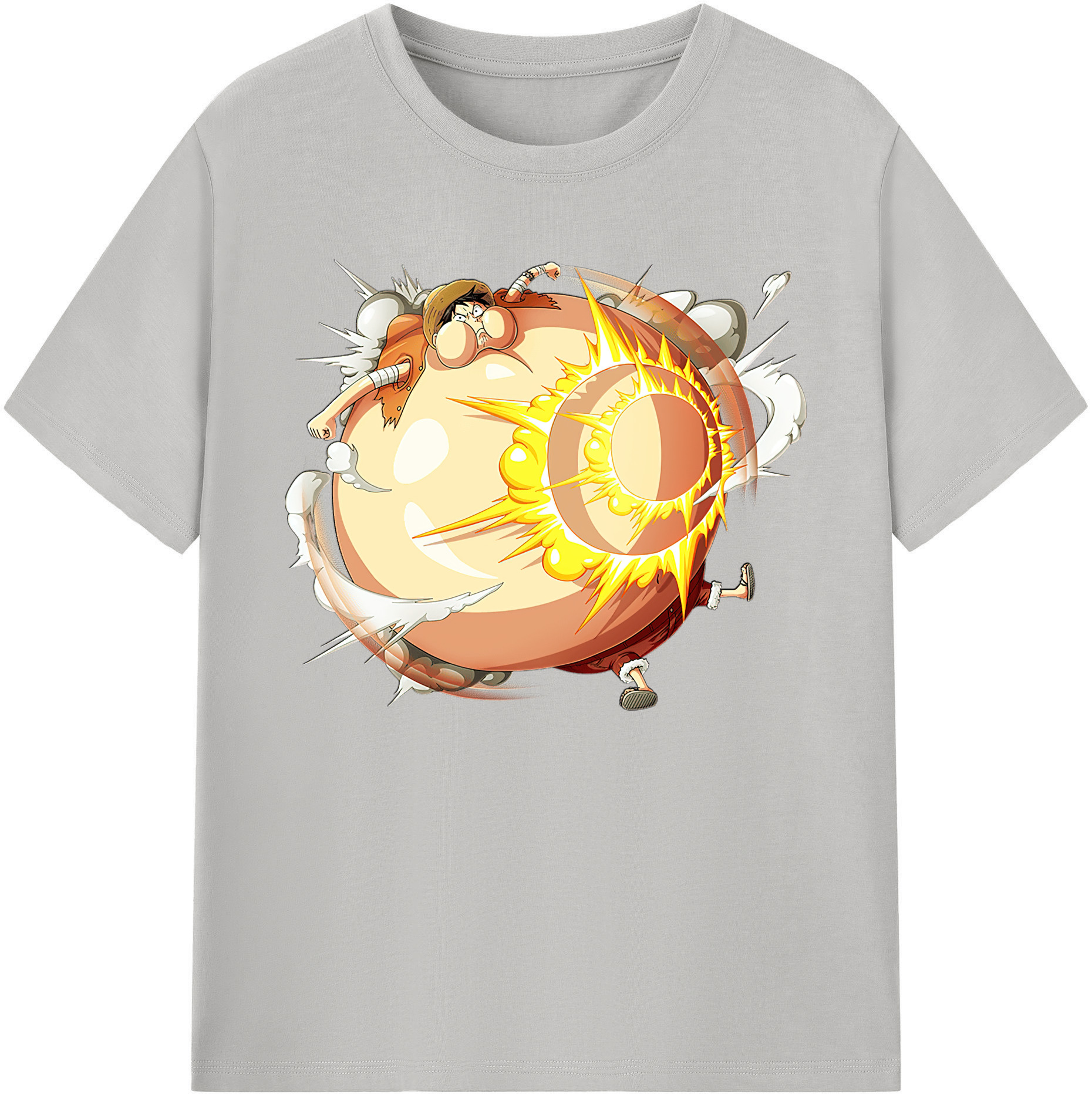 ワンピース モンキー・D・ルフィ ONE PIECE Monkey D. Luffy 綿100％ メンズ半袖Tシャツ｜肌触りやわらか＆通気性