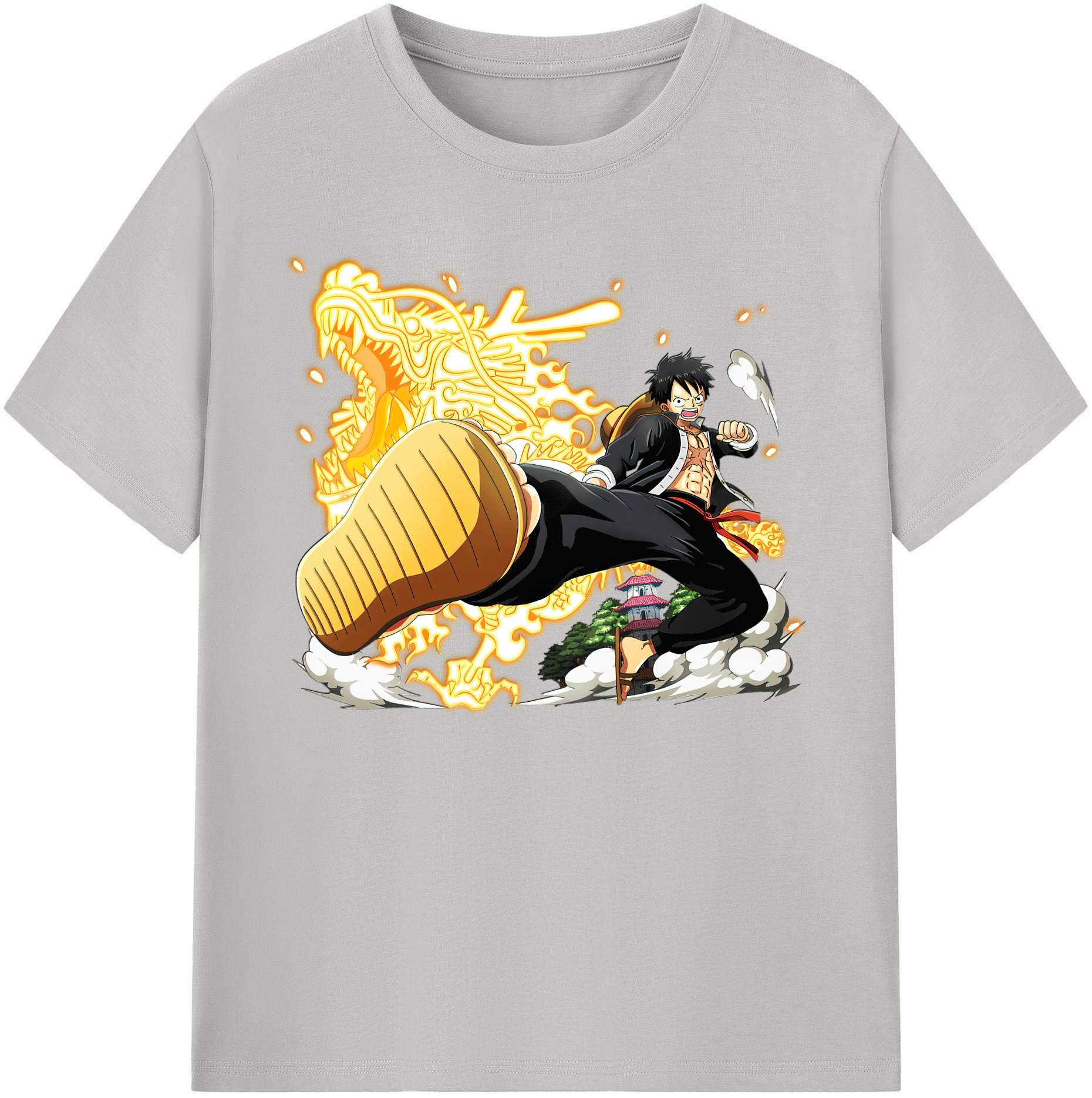 ワンピース モンキー・D・ルフィ ONE PIECE Monkey D. Luffy 綿100％ メンズ半袖Tシャツ｜肌触りやわらか＆通気性