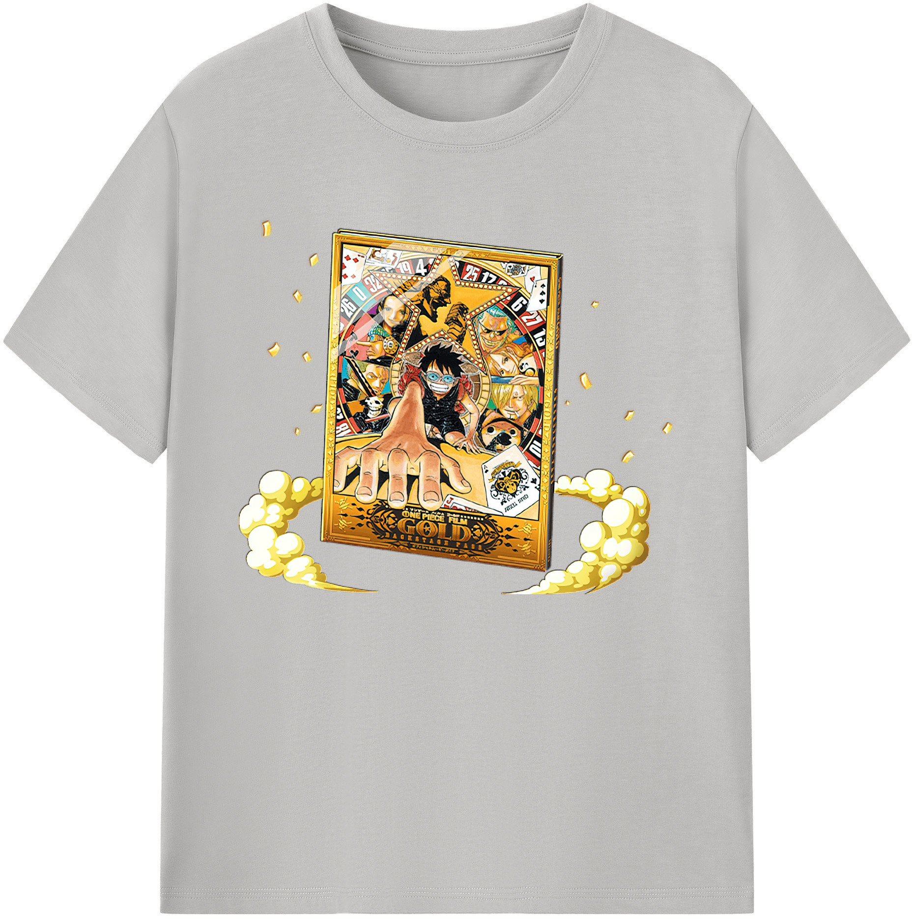 ワンピース モンキー・D・ルフィ ONE PIECE Monkey D. Luffy 綿100％ メンズ半袖Tシャツ｜肌触りやわらか＆通気性