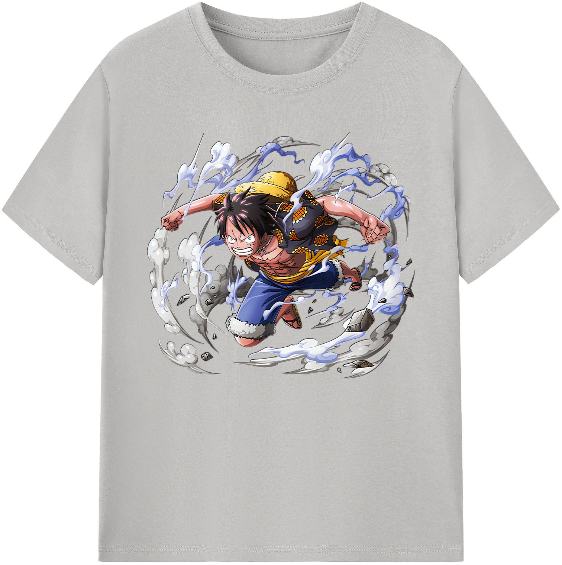 ワンピース モンキー・D・ルフィ ONE PIECE Monkey D. Luffy 綿100％ メンズ半袖Tシャツ｜肌触りやわらか＆通気性