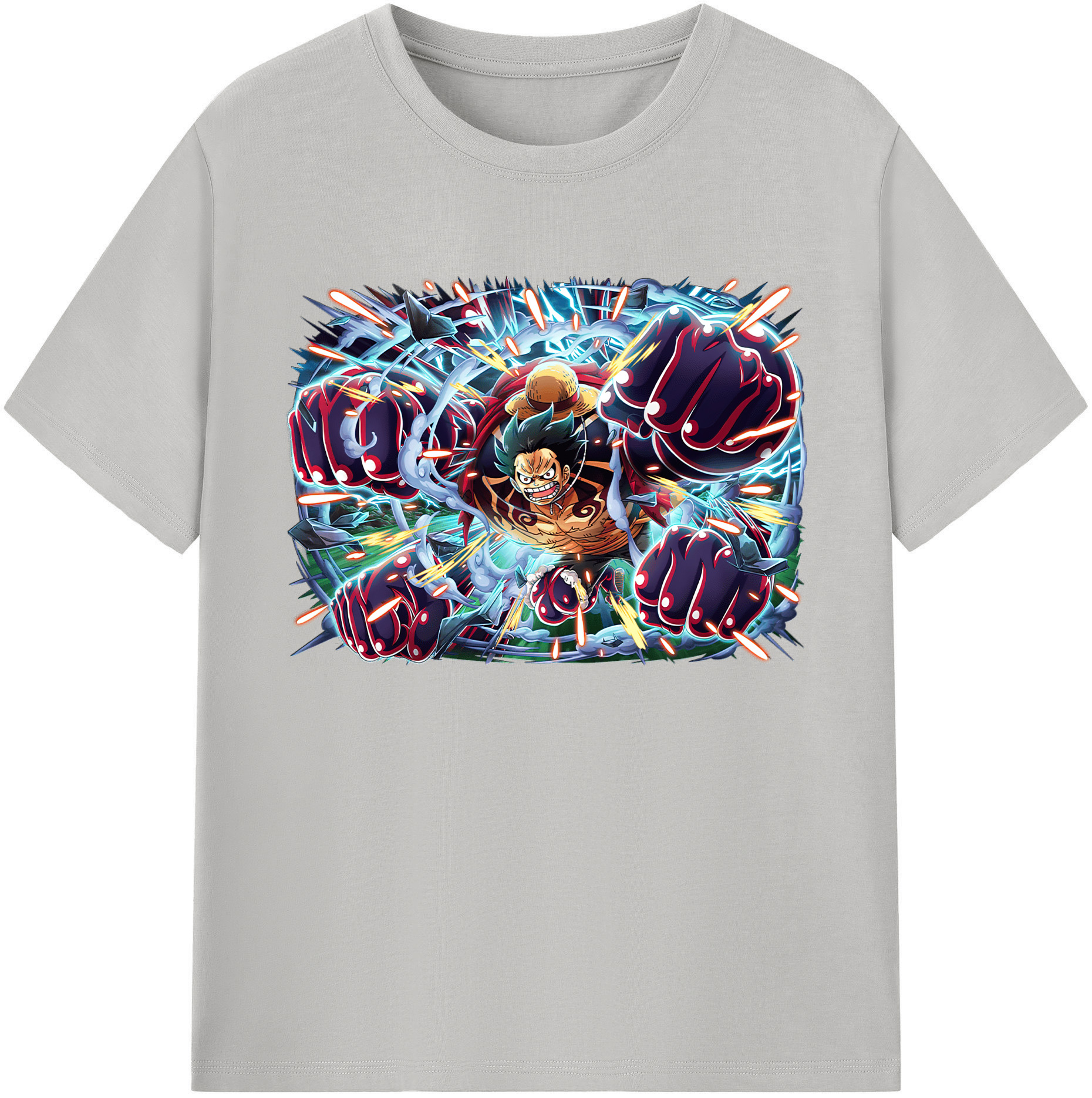 ワンピース モンキー・D・ルフィ ONE PIECE Monkey D. Luffy 綿100％ メンズ半袖Tシャツ｜肌触りやわらか＆通気性