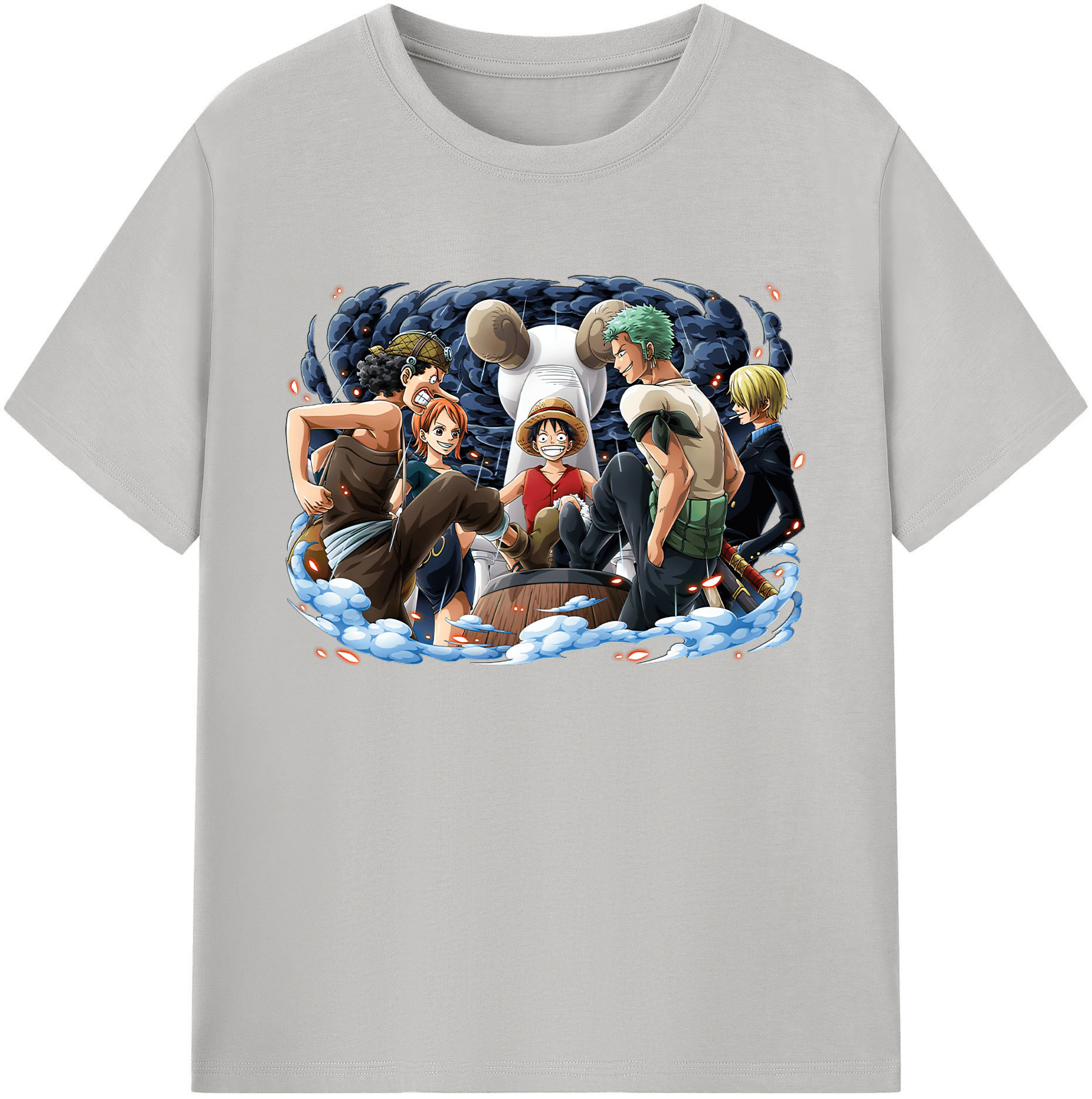 ワンピース モンキー・D・ルフィ ONE PIECE Monkey D. Luffy 綿100％ メンズ半袖Tシャツ｜肌触りやわらか＆通気性