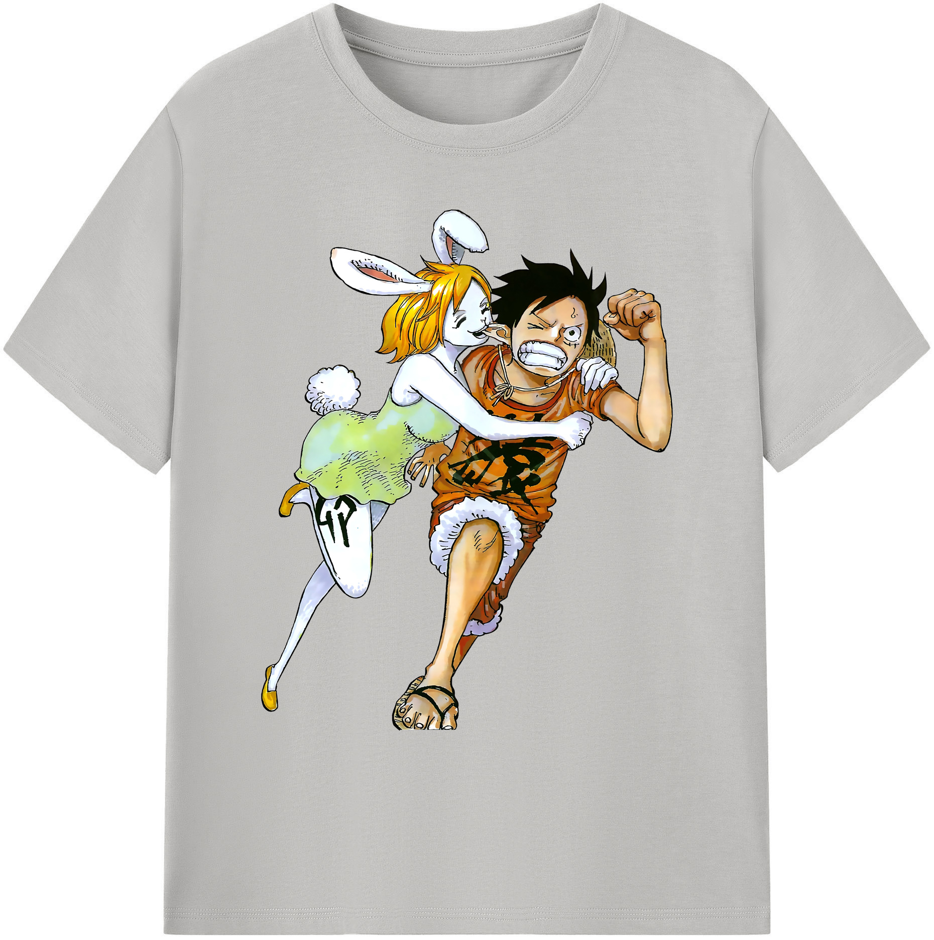 （画像用） ワンピース モンキー・D・ルフィ ONE PIECE Monkey D. Luffy 綿100％ メンズ半袖Tシャツ｜肌触りやわらか＆通気性