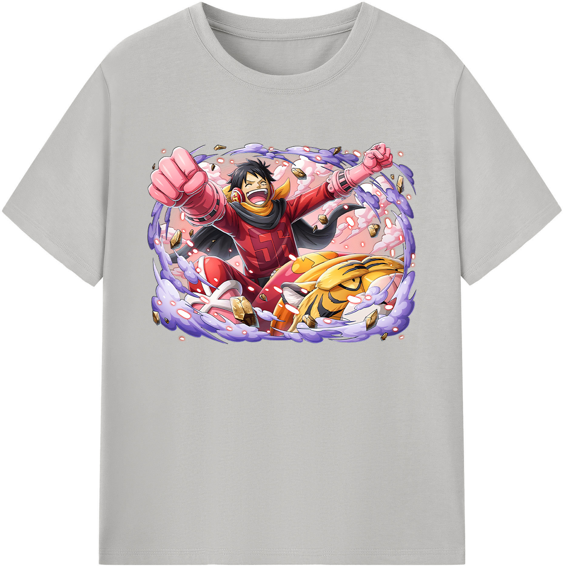 ワンピース モンキー・D・ルフィ ONE PIECE Monkey D. Luffy 綿100％ メンズ半袖Tシャツ｜肌触りやわらか＆通気性