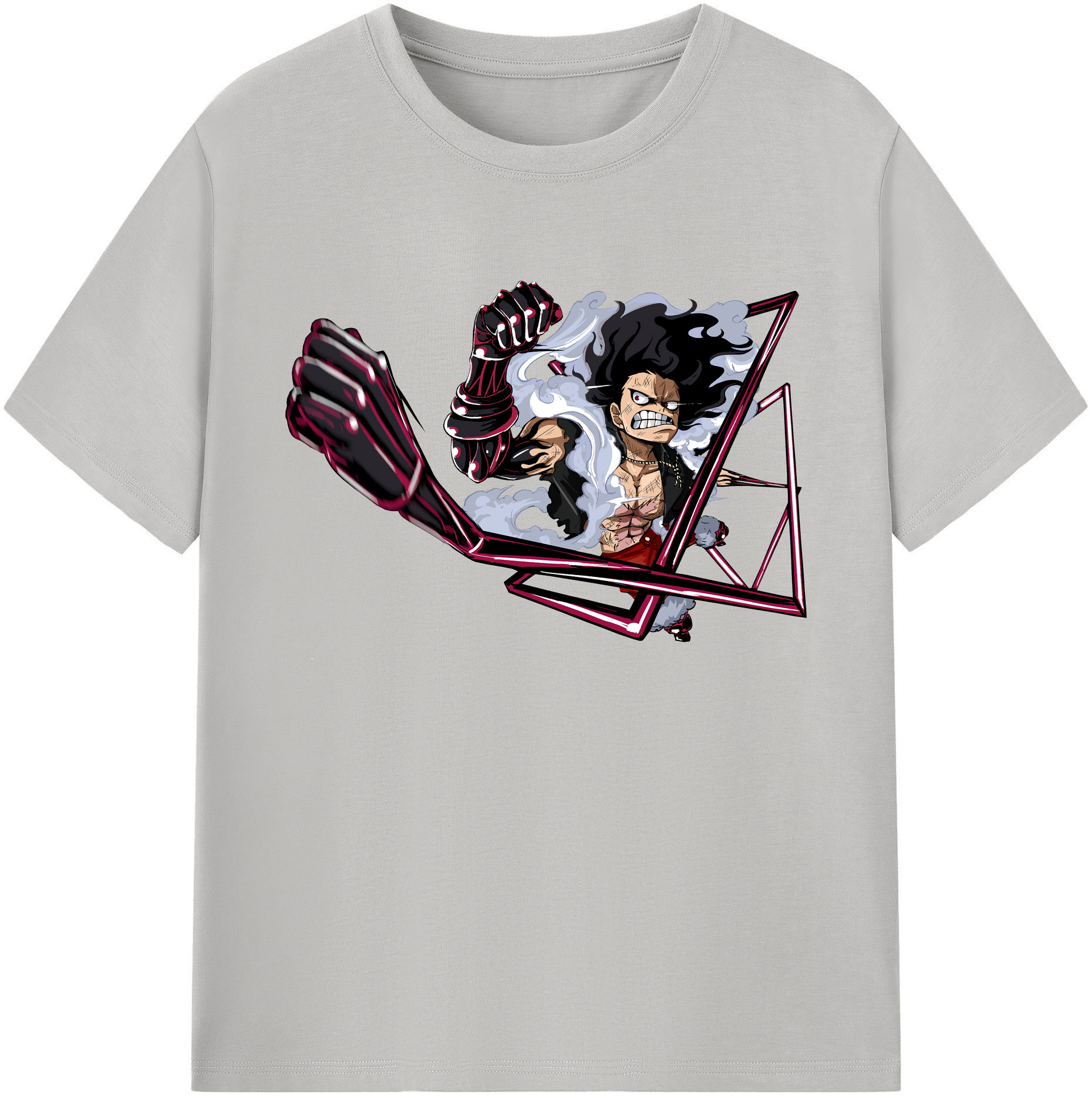 ワンピース モンキー・D・ルフィ ONE PIECE Monkey D. Luffy 綿100％ メンズ半袖Tシャツ｜肌触りやわらか＆通気性