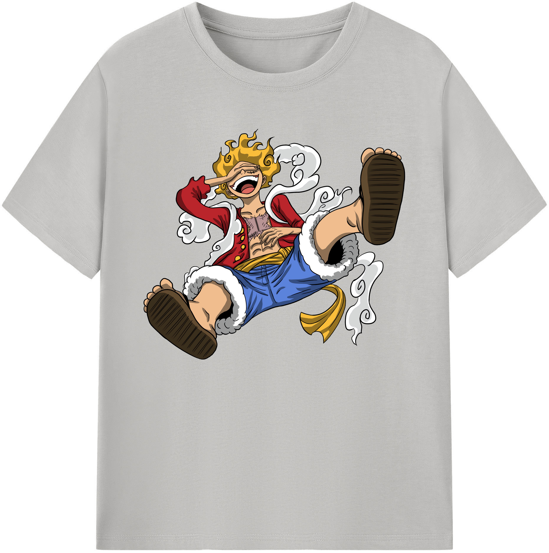 ワンピース モンキー・D・ルフィ ONE PIECE Monkey D. Luffy 綿100％ メンズ半袖Tシャツ｜肌触りやわらか＆通気性