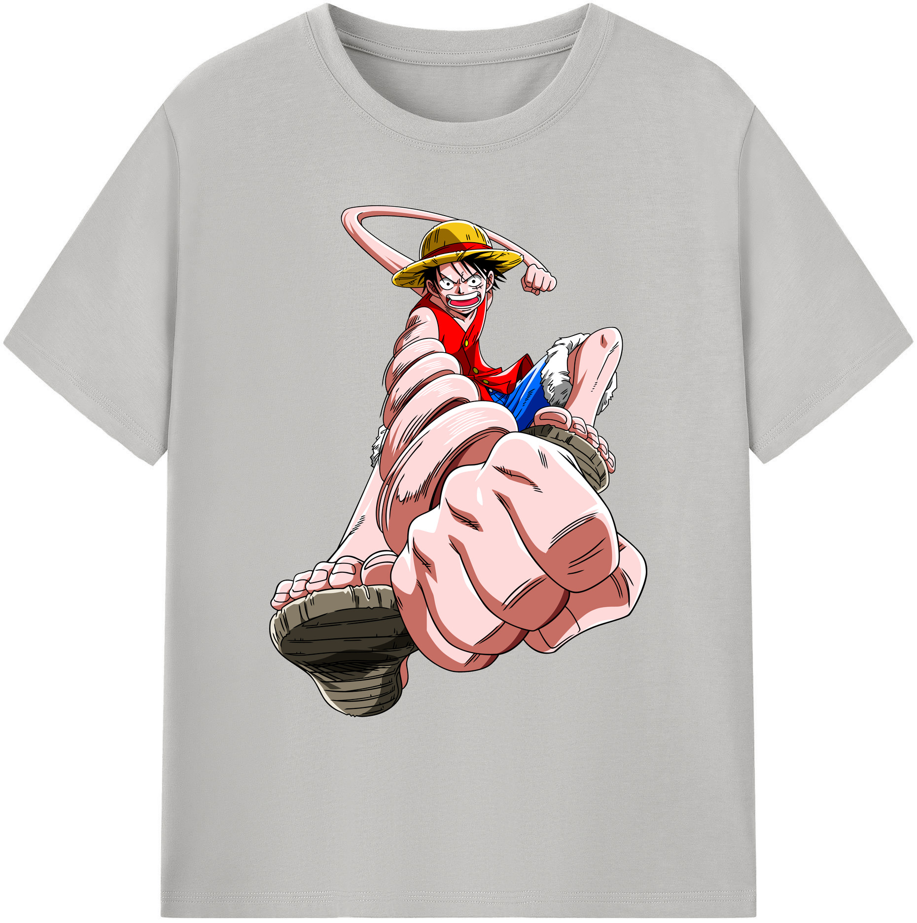 ワンピース モンキー・D・ルフィ ONE PIECE Monkey D. Luffy 綿100％ メンズ半袖Tシャツ｜肌触りやわらか＆通気性