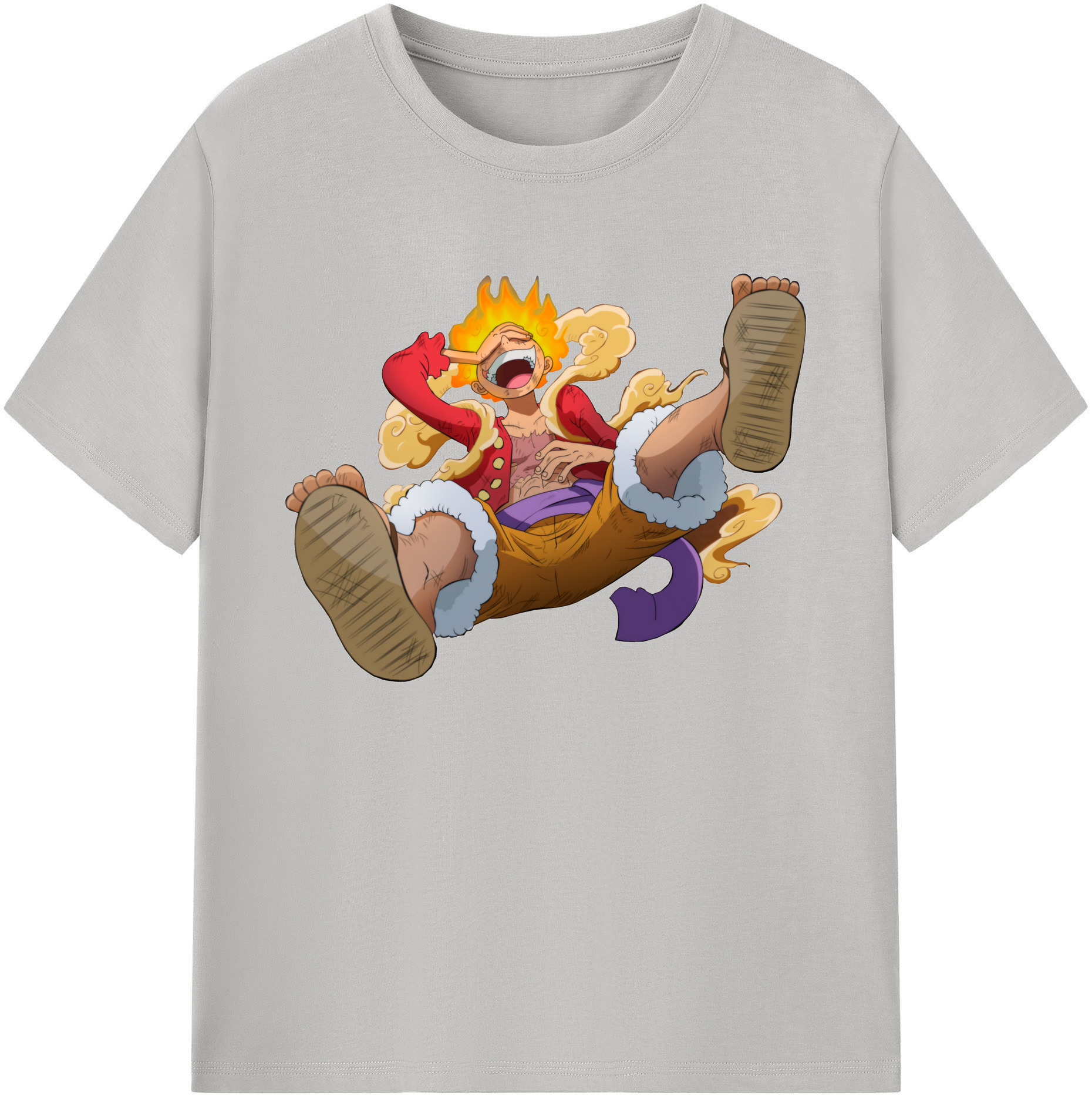 ワンピース モンキー・D・ルフィ ONE PIECE Monkey D. Luffy 綿100％ メンズ半袖Tシャツ｜肌触りやわらか＆通気性