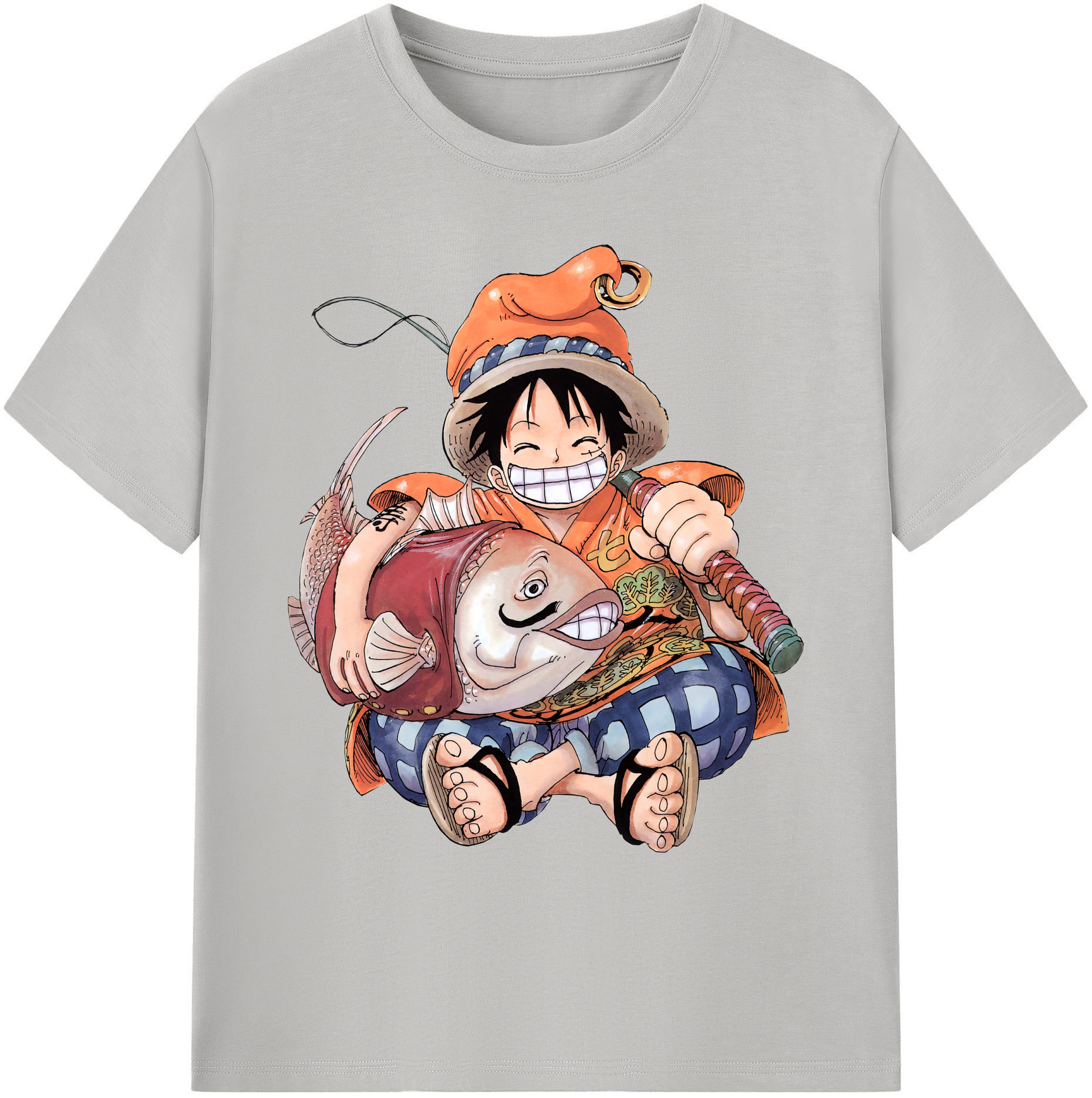 ワンピース モンキー・D・ルフィ ONE PIECE Monkey D. Luffy 綿100％ メンズ半袖Tシャツ｜肌触りやわらか＆通気性