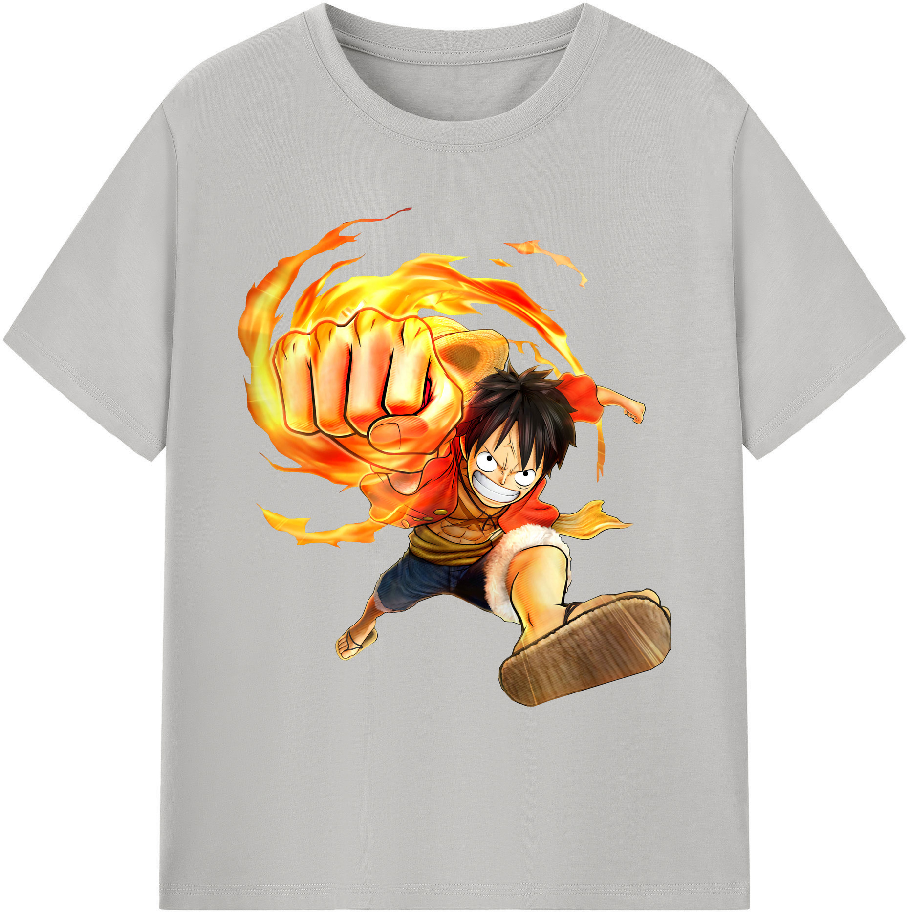 ワンピース モンキー・D・ルフィ ONE PIECE Monkey D. Luffy 綿100％ メンズ半袖Tシャツ｜肌触りやわらか＆通気性