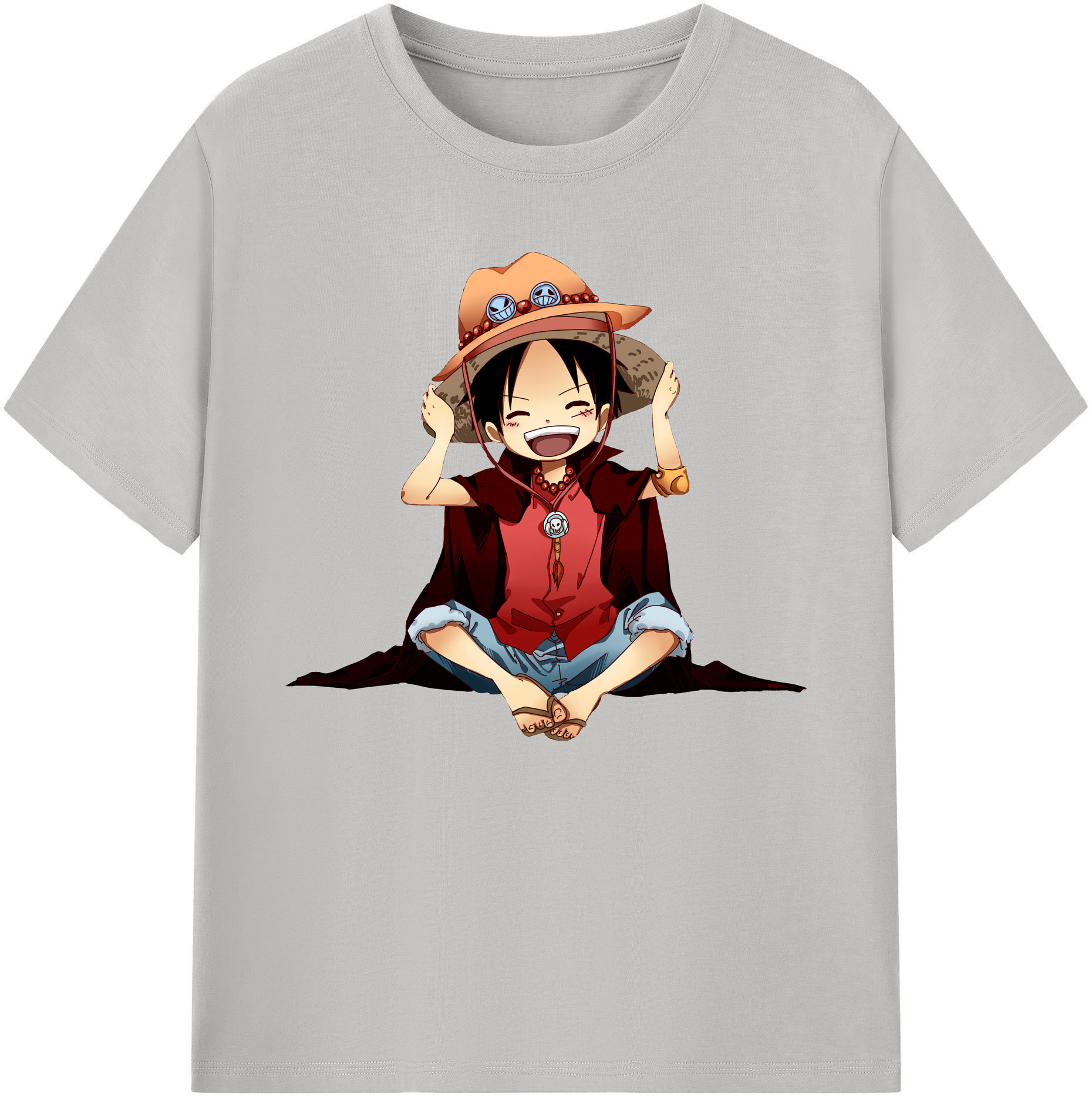 ワンピース モンキー・D・ルフィ ONE PIECE Monkey D. Luffy 綿100％ メンズ半袖Tシャツ｜肌触りやわらか＆通気性