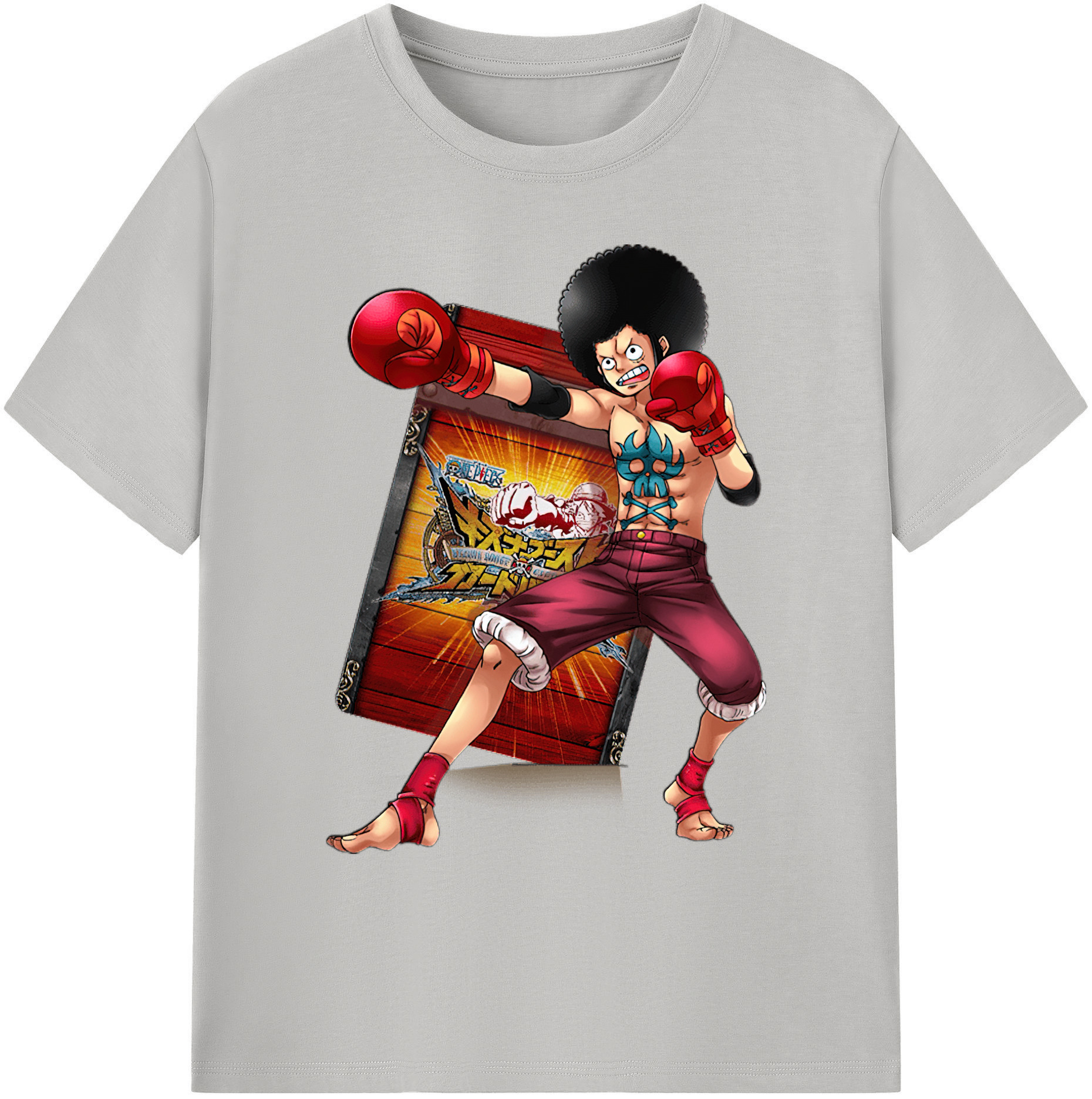 ワンピース モンキー・D・ルフィ ONE PIECE Monkey D. Luffy 綿100％ メンズ半袖Tシャツ｜肌触りやわらか＆通気性