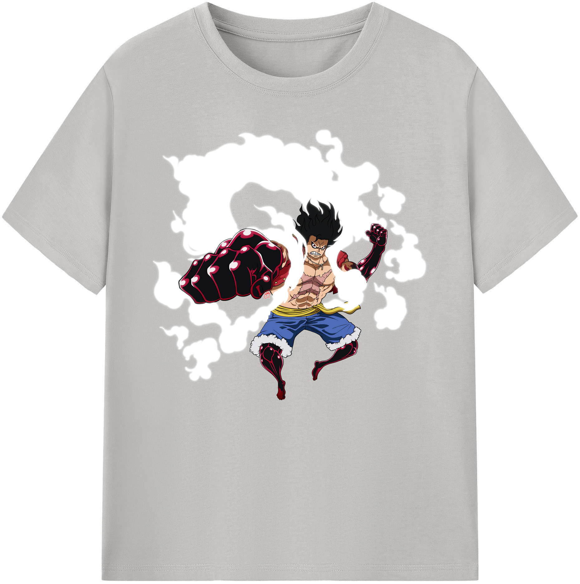 ワンピース モンキー・D・ルフィ ONE PIECE Monkey D. Luffy 綿100％ メンズ半袖Tシャツ｜肌触りやわらか＆通気性