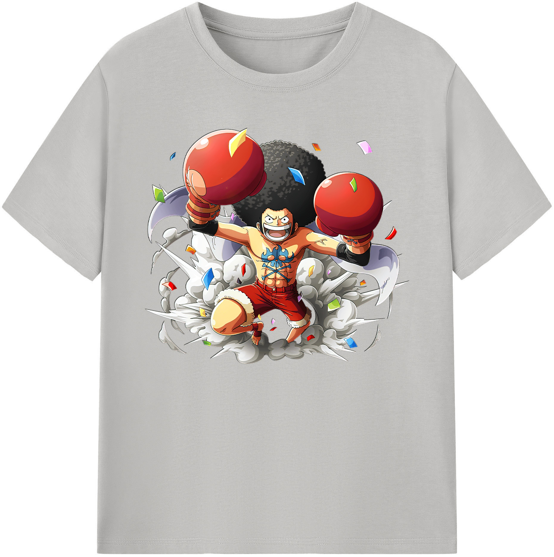 ワンピース モンキー・D・ルフィ ONE PIECE Monkey D. Luffy 綿100％ メンズ半袖Tシャツ｜肌触りやわらか＆通気性