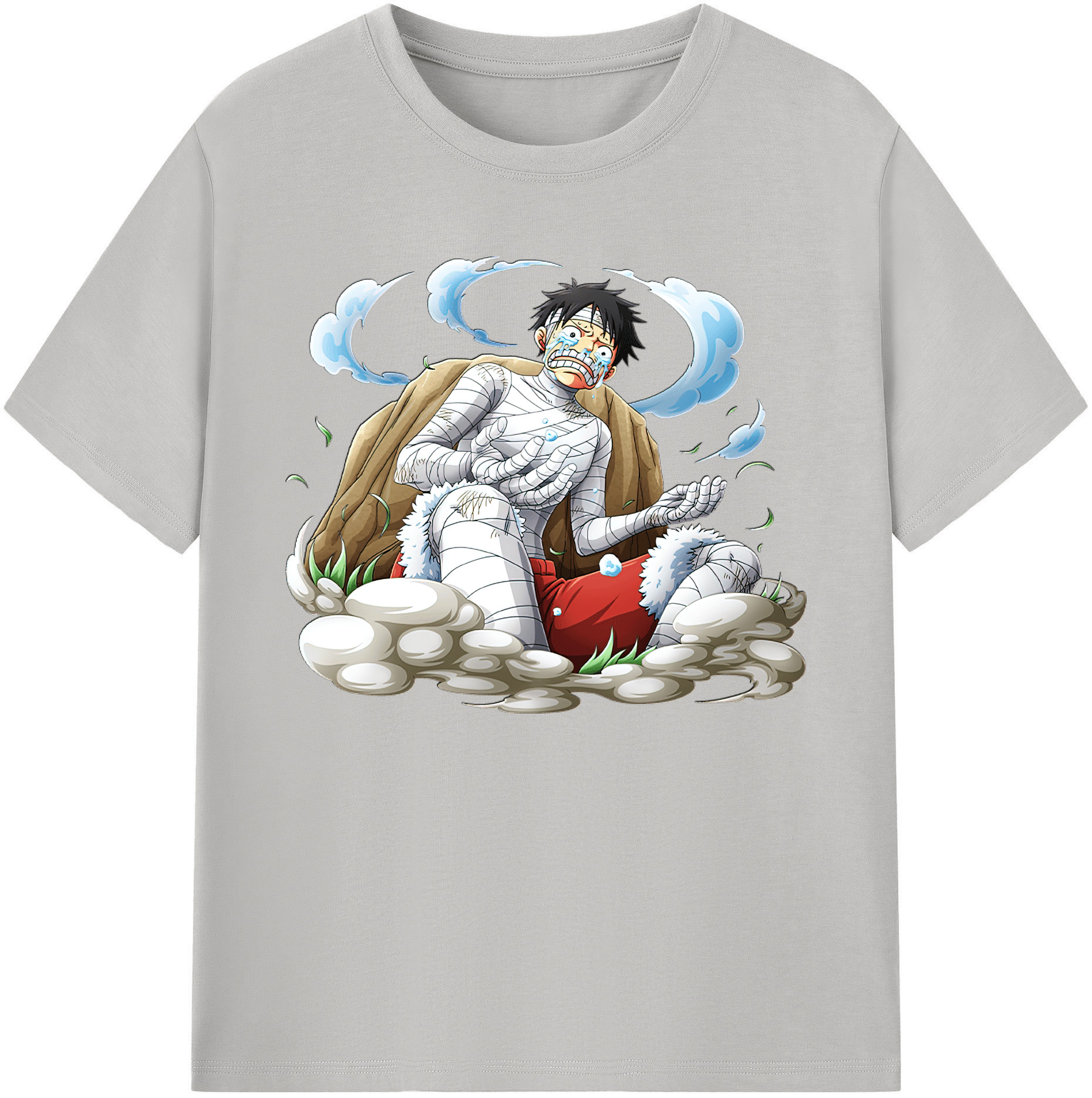 ワンピース モンキー・D・ルフィ ONE PIECE Monkey D. Luffy 綿100％ メンズ半袖Tシャツ｜肌触りやわらか＆通気性