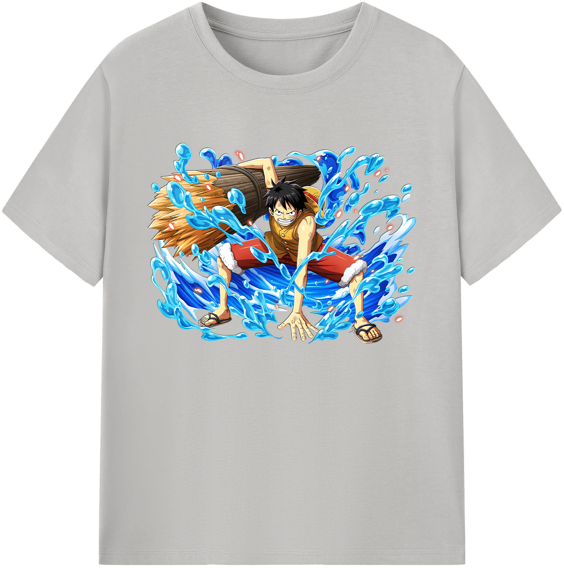 ワンピース モンキー・D・ルフィ ONE PIECE Monkey D. Luffy 綿100％ メンズ半袖Tシャツ｜肌触りやわらか＆通気性