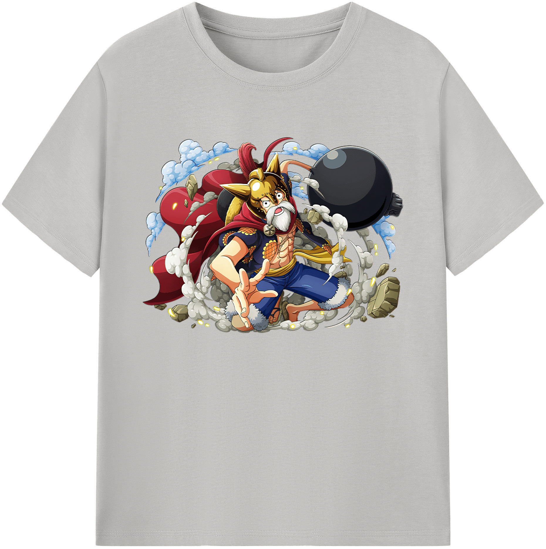 ワンピース モンキー・D・ルフィ ONE PIECE Monkey D. Luffy 綿100％ メンズ半袖Tシャツ｜肌触りやわらか＆通気性