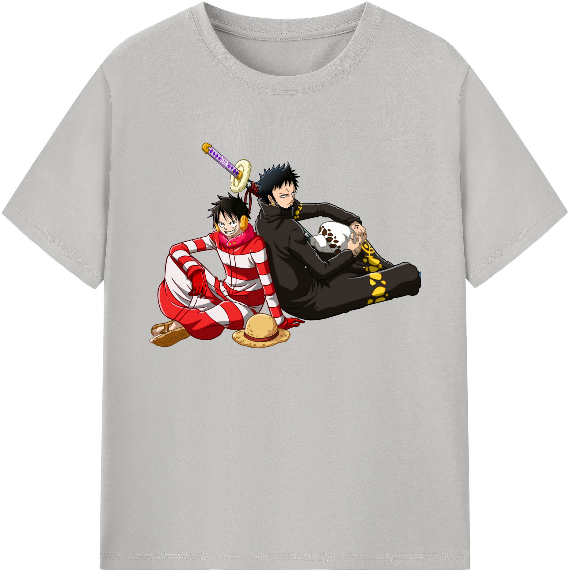 ワンピース モンキー・D・ルフィ ONE PIECE Monkey D. Luffy 綿100％ メンズ半袖Tシャツ｜肌触りやわらか＆通気性