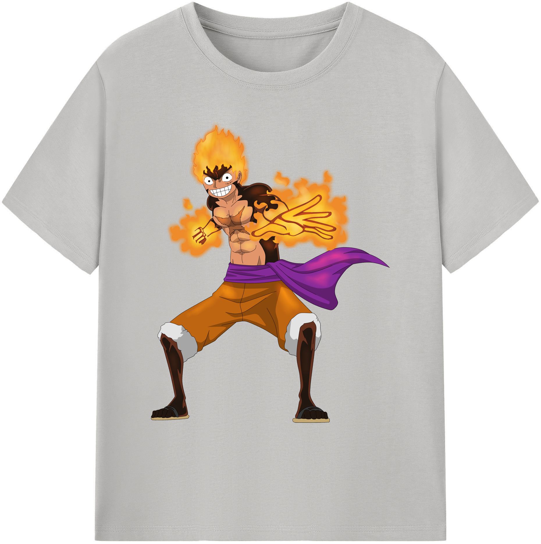 ワンピース モンキー・D・ルフィ ONE PIECE Monkey D. Luffy 綿100％ メンズ半袖Tシャツ｜肌触りやわらか＆通気性