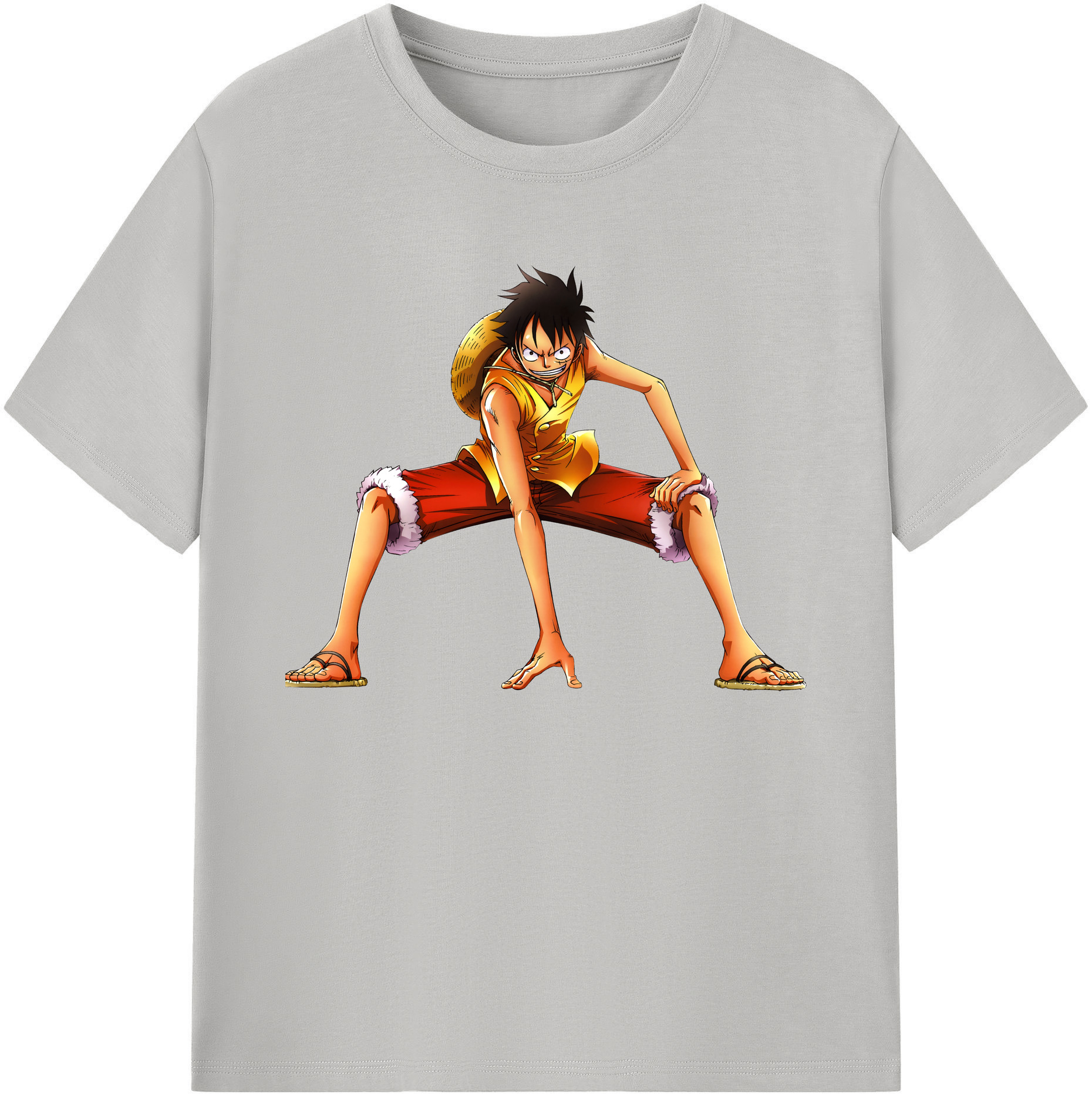ワンピース モンキー・D・ルフィ ONE PIECE Monkey D. Luffy 綿100％ メンズ半袖Tシャツ｜肌触りやわらか＆通気性