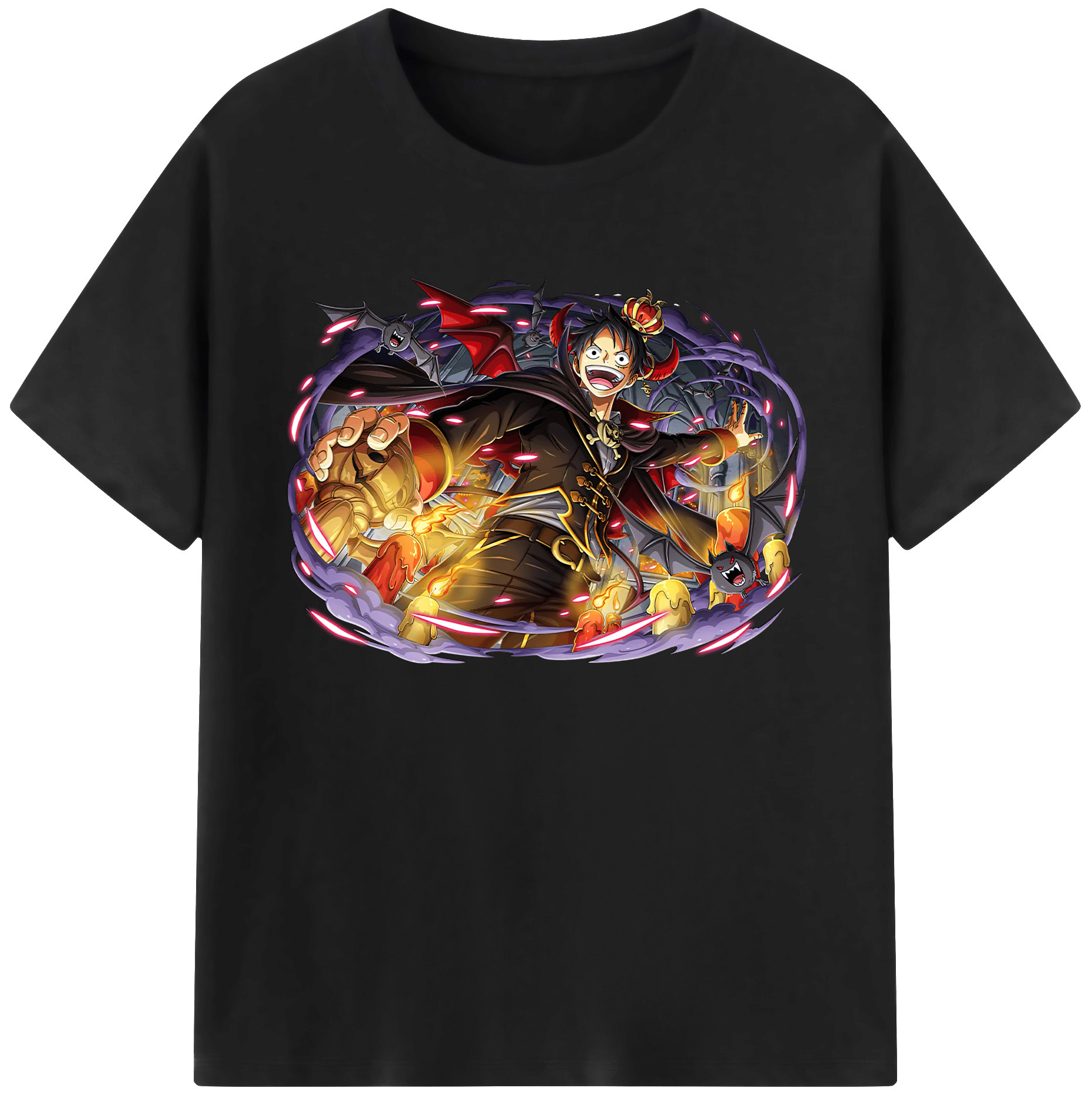 ワンピース モンキー・D・ルフィ ONE PIECE Monkey D. Luffy 綿100％ メンズ半袖Tシャツ｜肌触りやわらか＆通気性