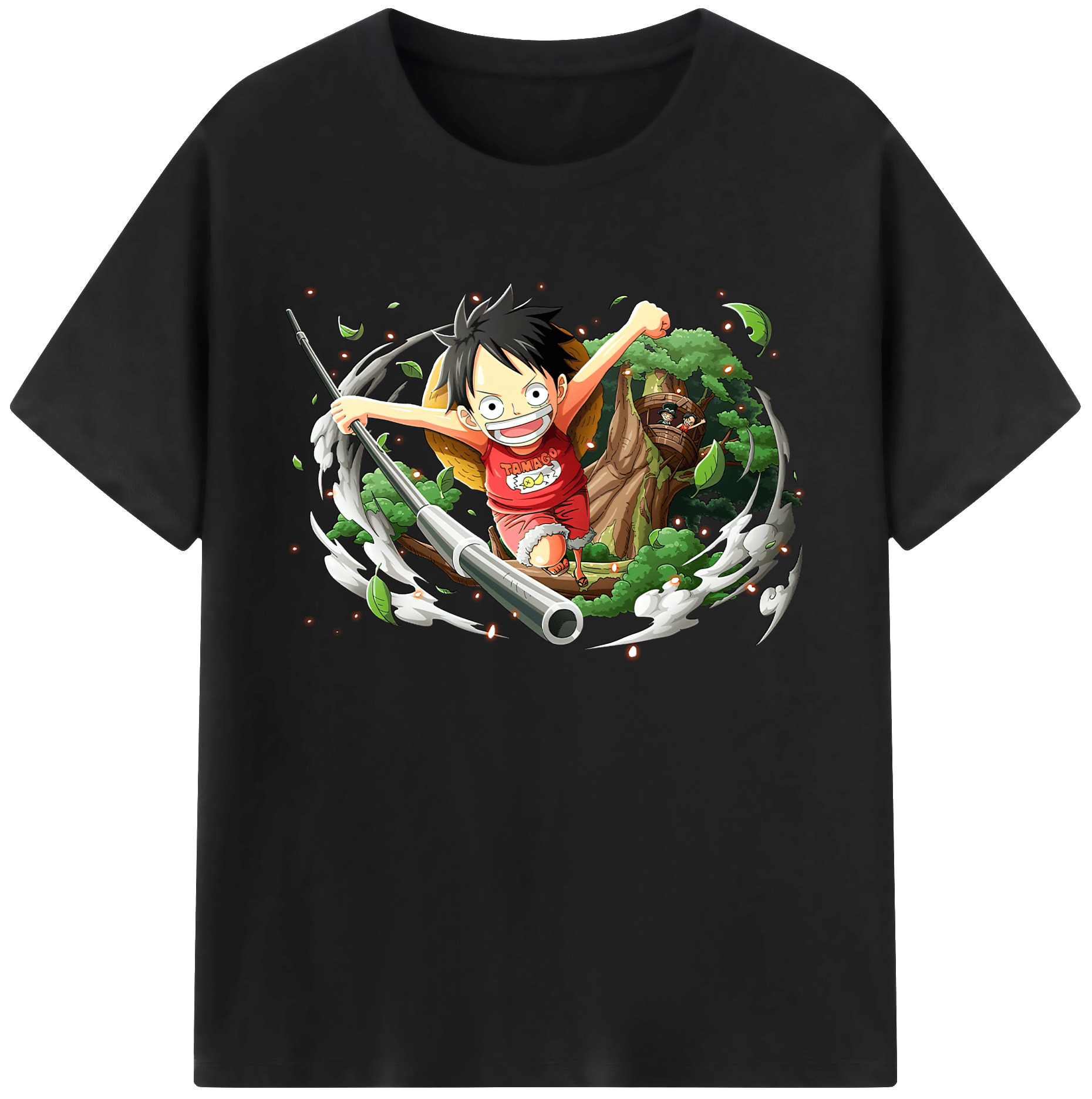 ワンピース モンキー・D・ルフィ ONE PIECE Monkey D. Luffy 綿100％ メンズ半袖Tシャツ｜肌触りやわらか＆通気性